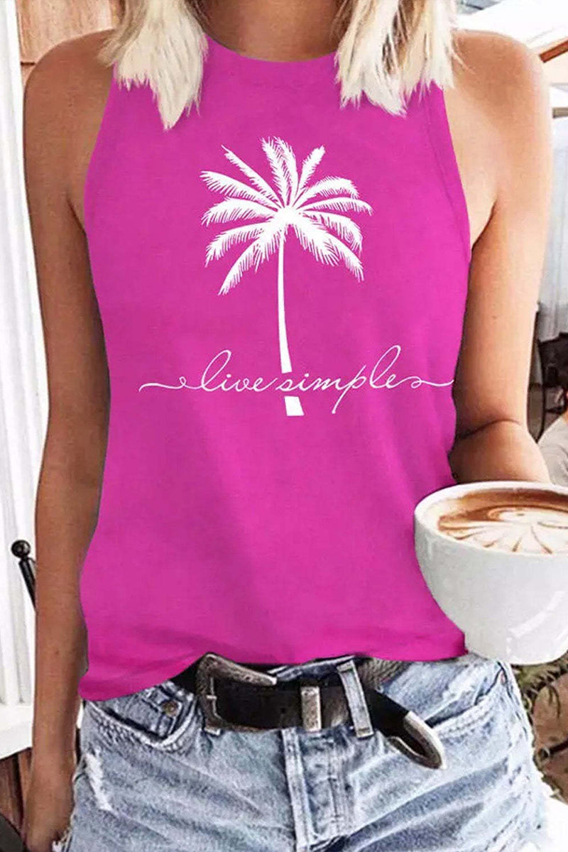 Coconut Print Casual Tank Top