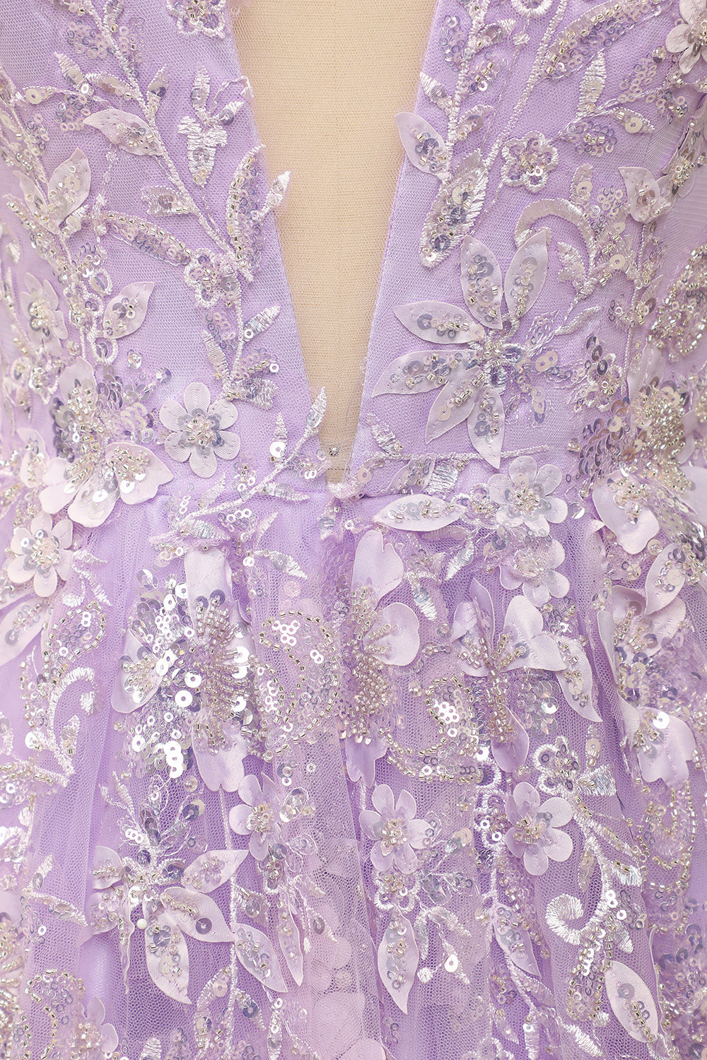 Purple Spaghetti Straps Prom Dress With Appliques