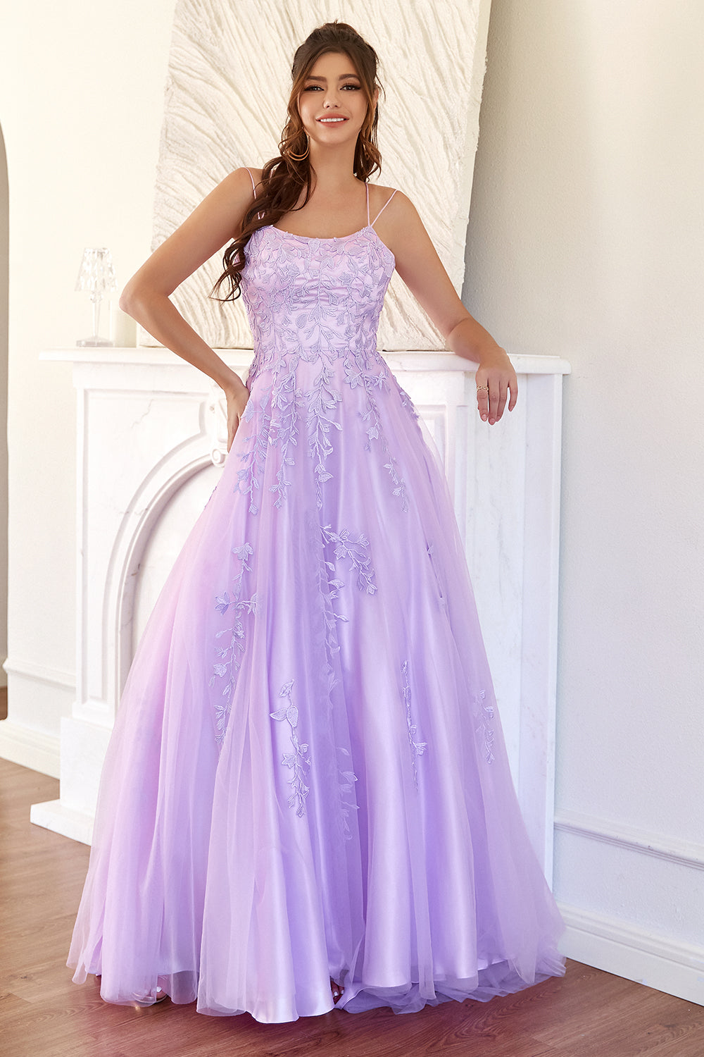 Elegant Lavender A-line Prom Dress