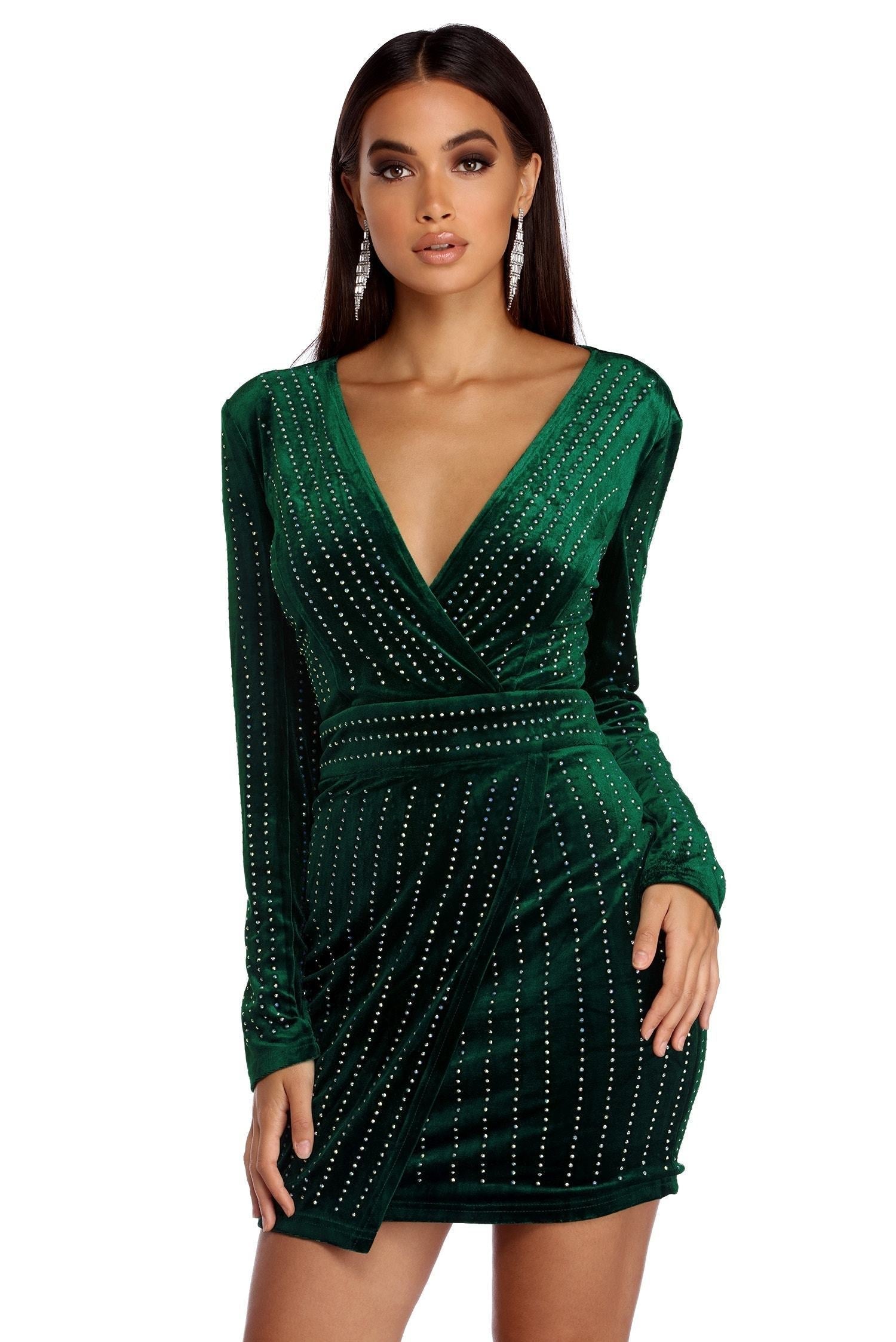 Cassie Velvet Wrap Dress - Fashionpara