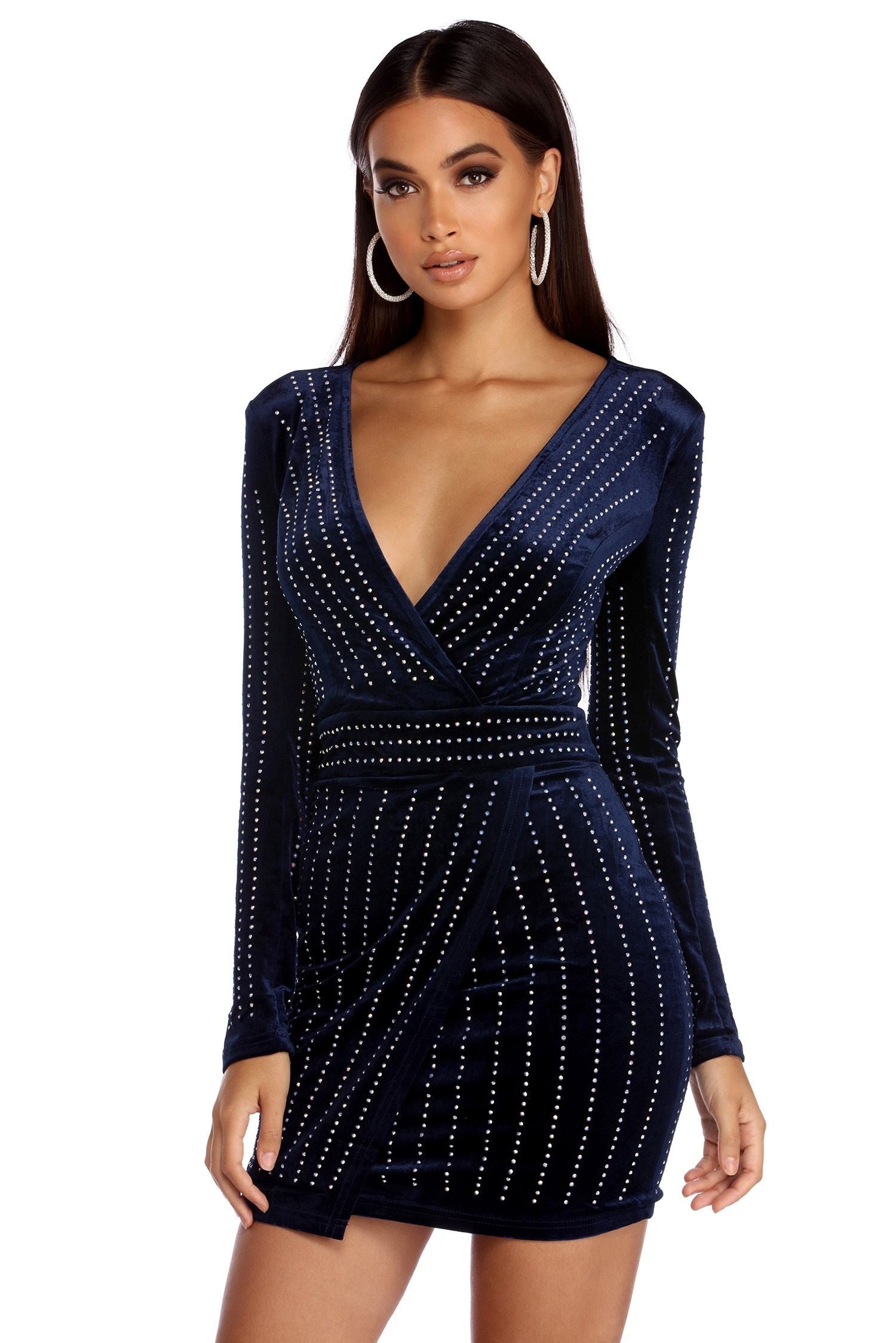 Cassie Velvet Wrap Dress - Fashionpara