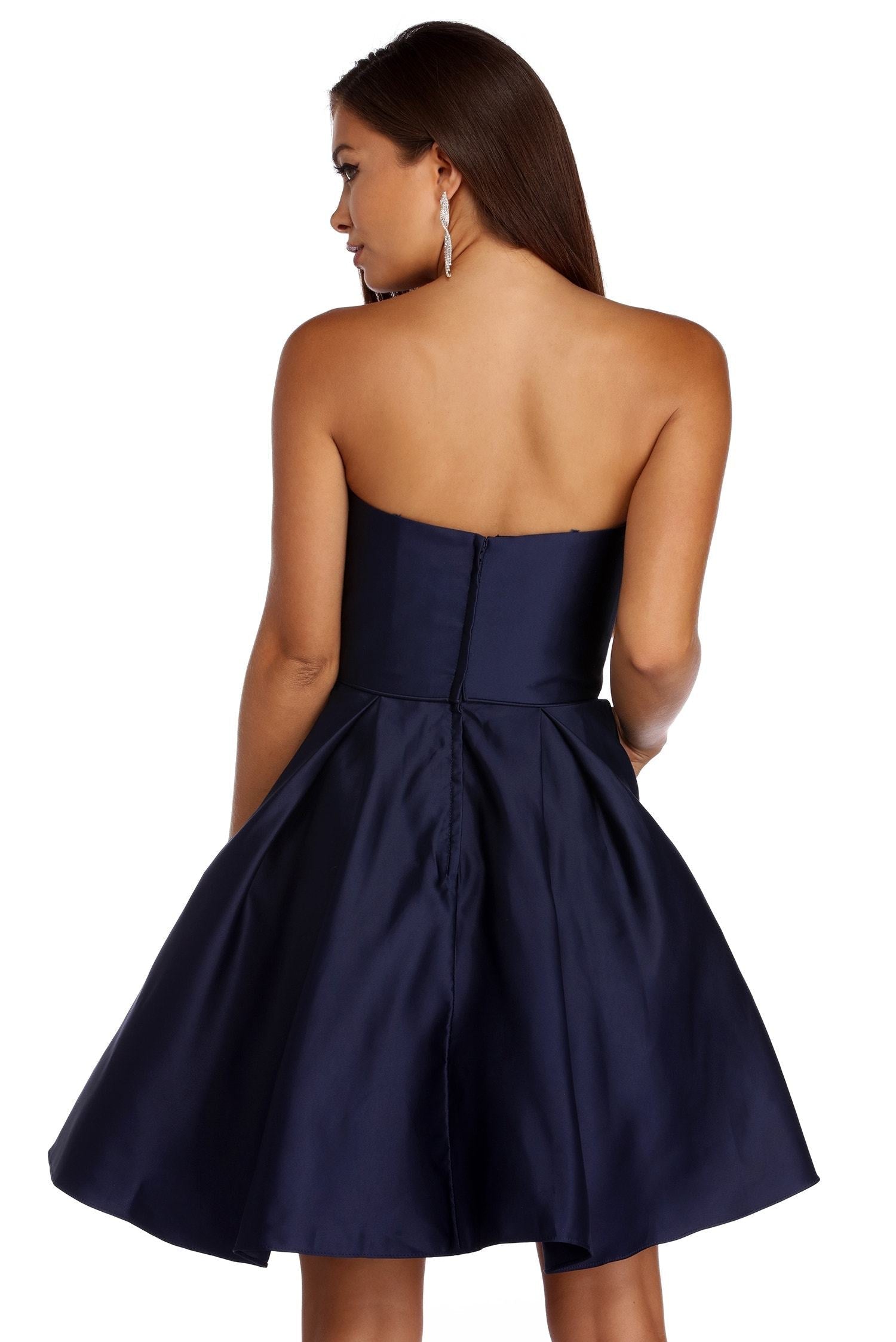 Noelle Formal Satin Party Dress - Fashionpara