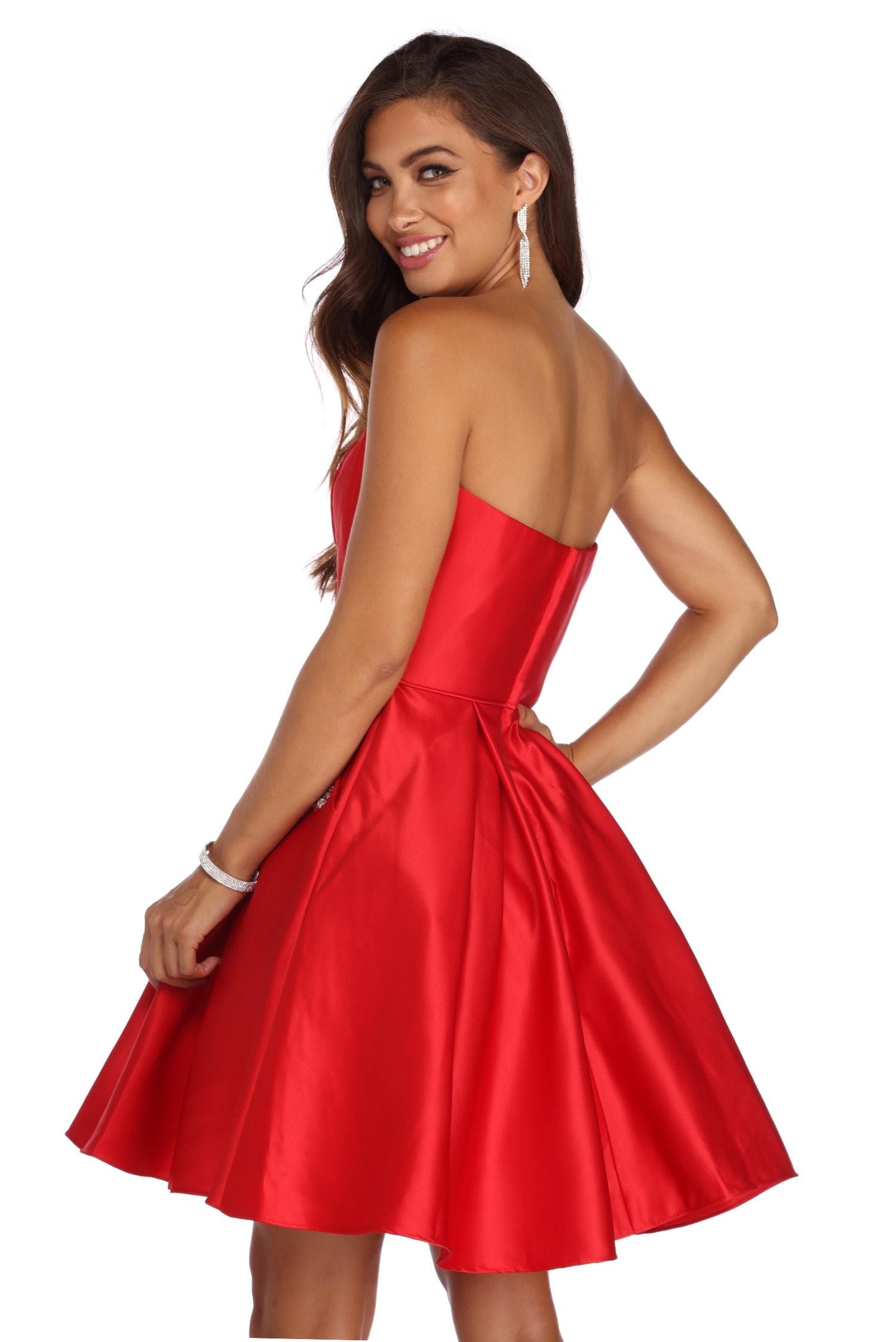 Noelle Formal Satin Party Dress - Fashionpara