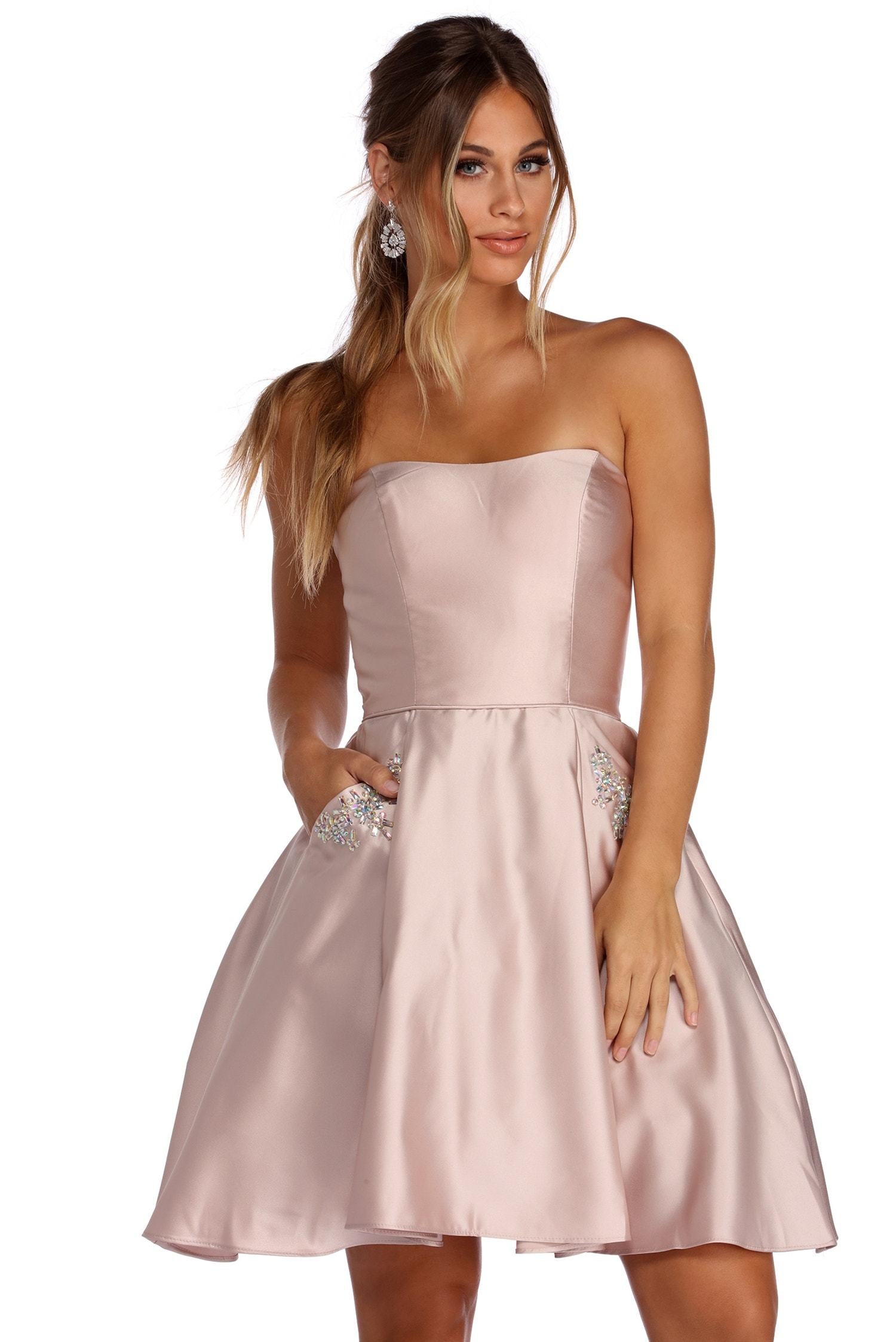 Noelle Formal Satin Party Dress - Fashionpara