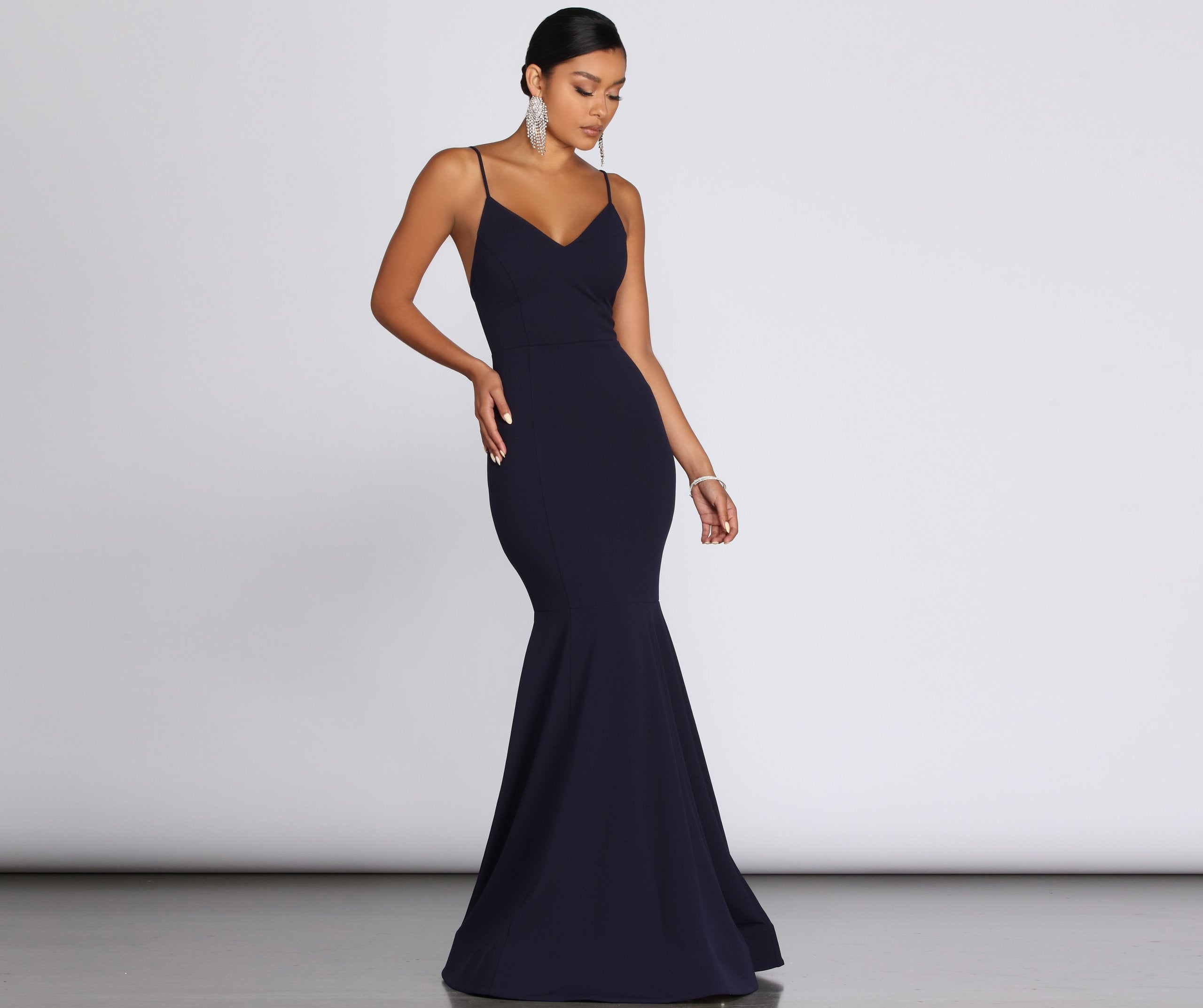 Raquel Cross-Back Mermaid Gown - Lady Occasions