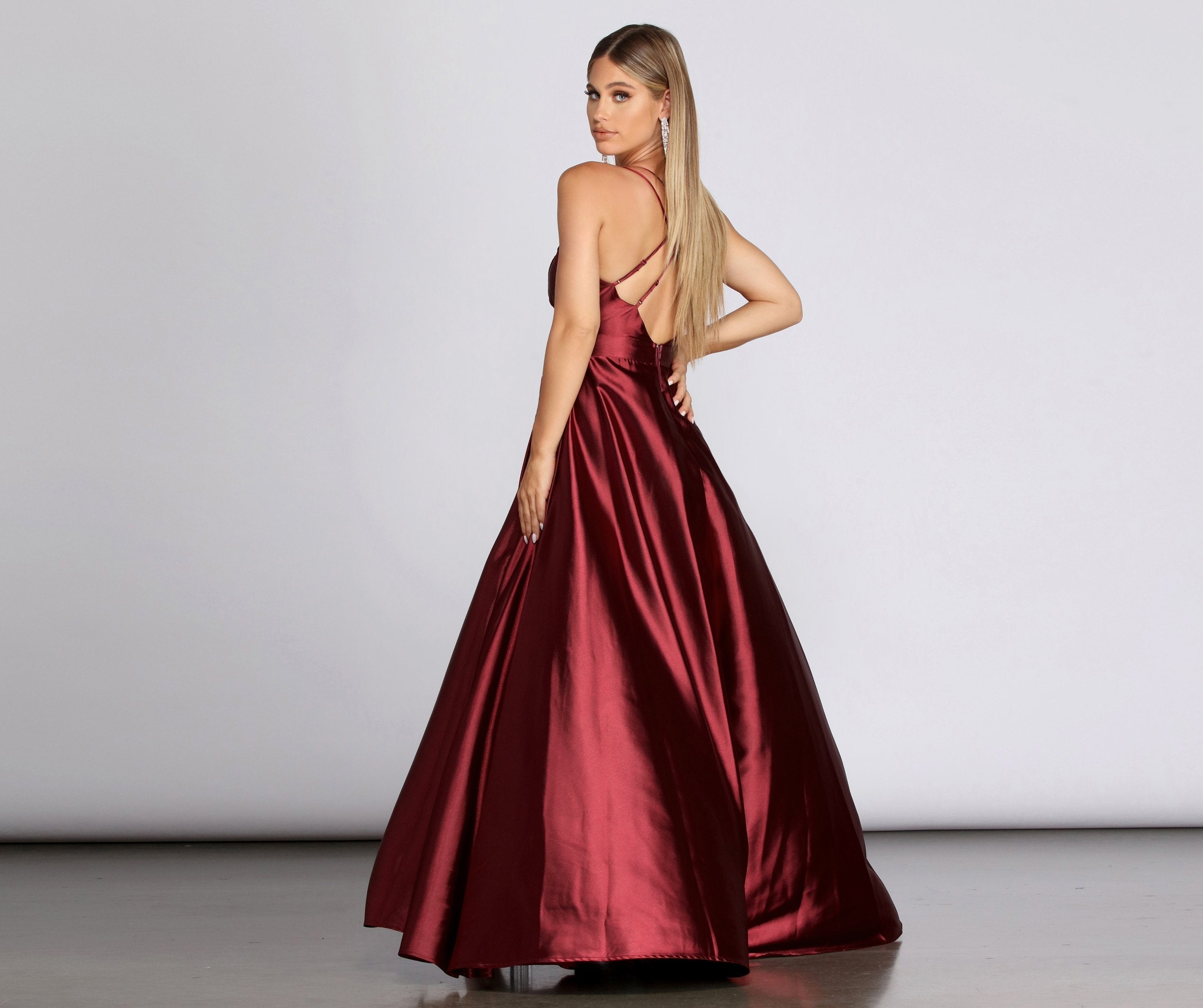 Priscilla Satin Evening Gown - Fashionpara