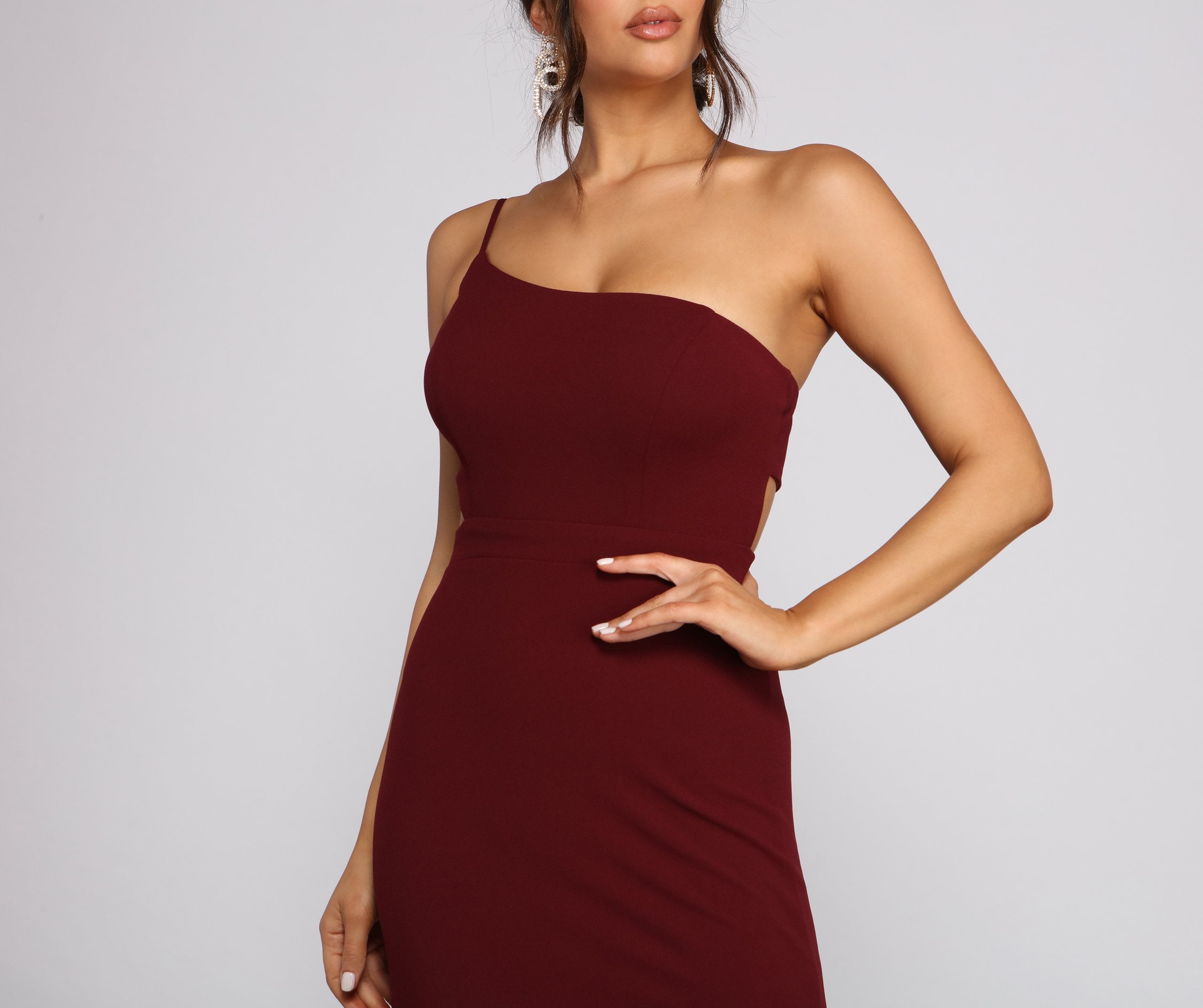 Alice Formal One Shoulder Crepe Dress - Fashionpara