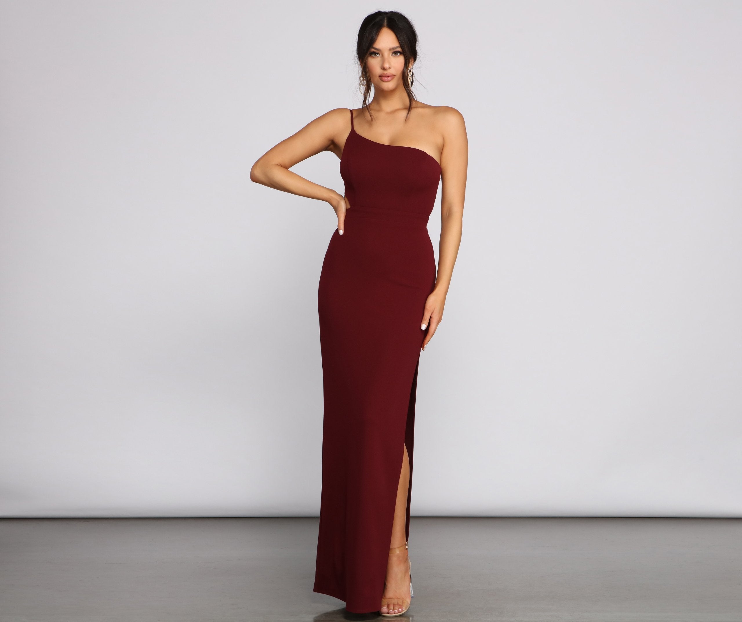 Alice Formal One Shoulder Crepe Dress - Fashionpara