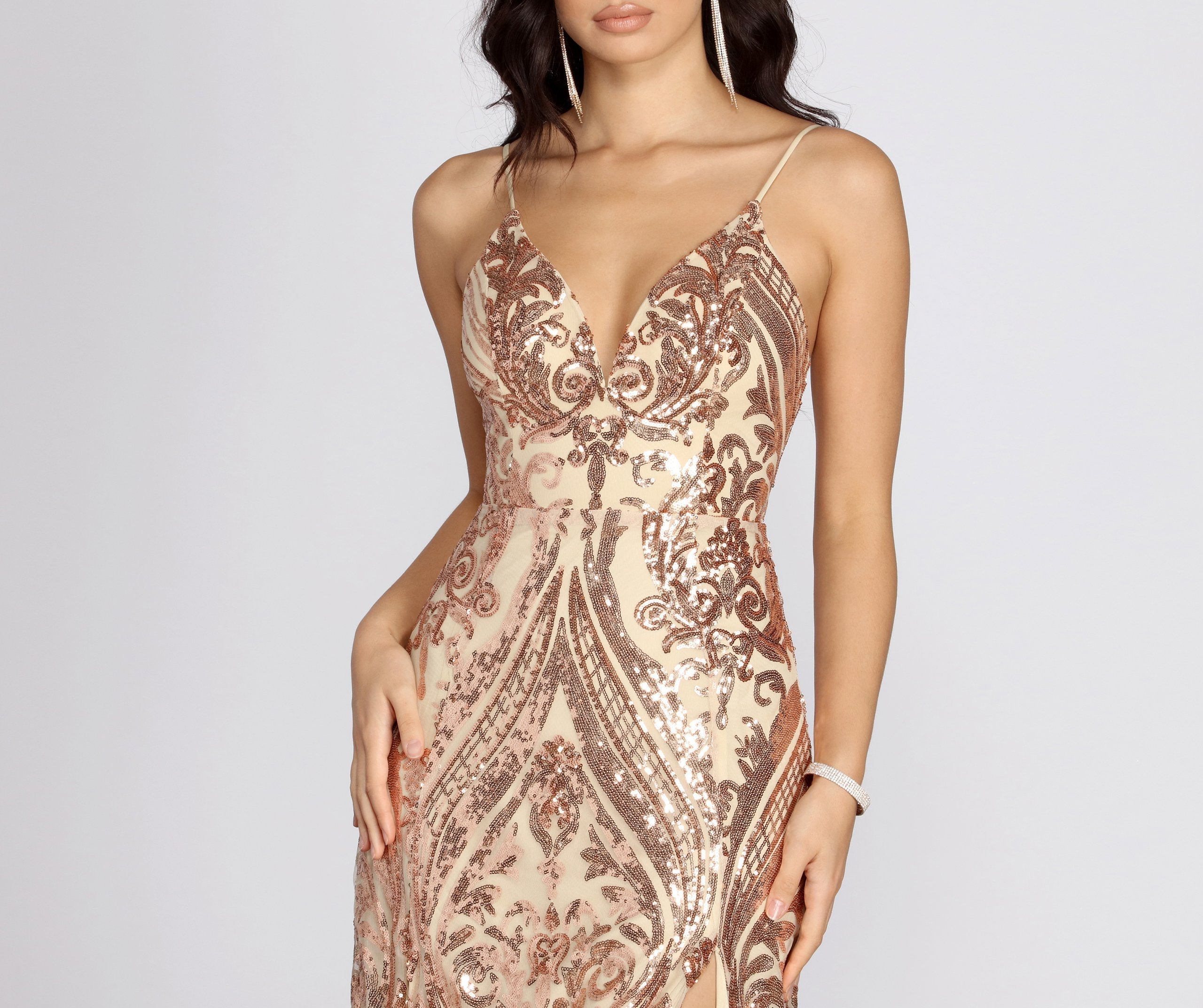 Nia Sequin Scroll Dress