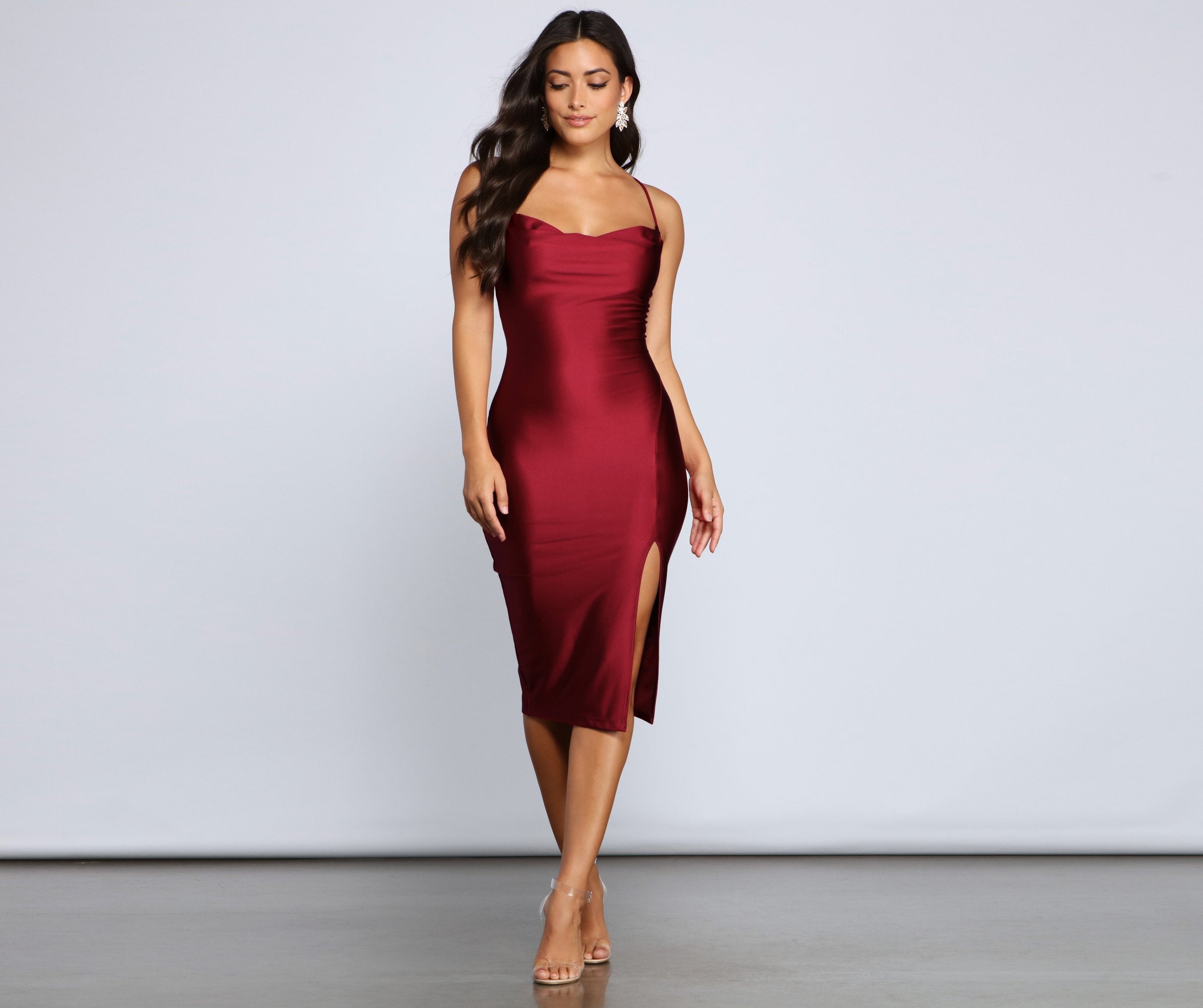 Serving Up Style High Slit Midi Dress - Fashionpara