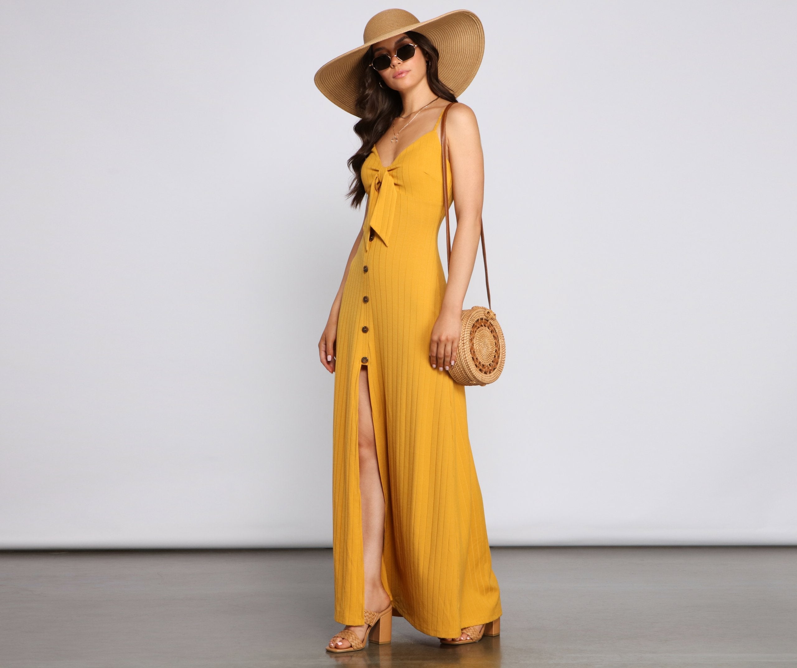 Casual Glam Ribbed Knit Maxi Dress - Fashionpara