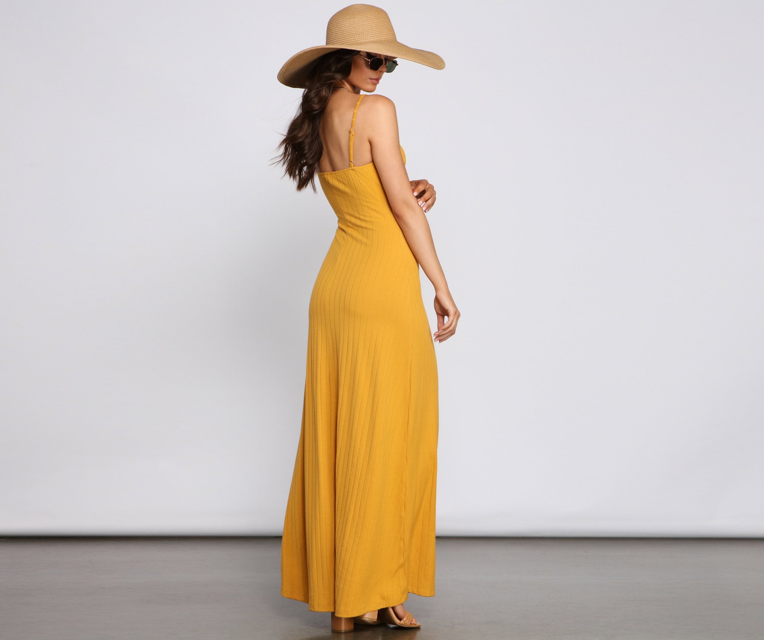 Casual Glam Ribbed Knit Maxi Dress - Fashionpara