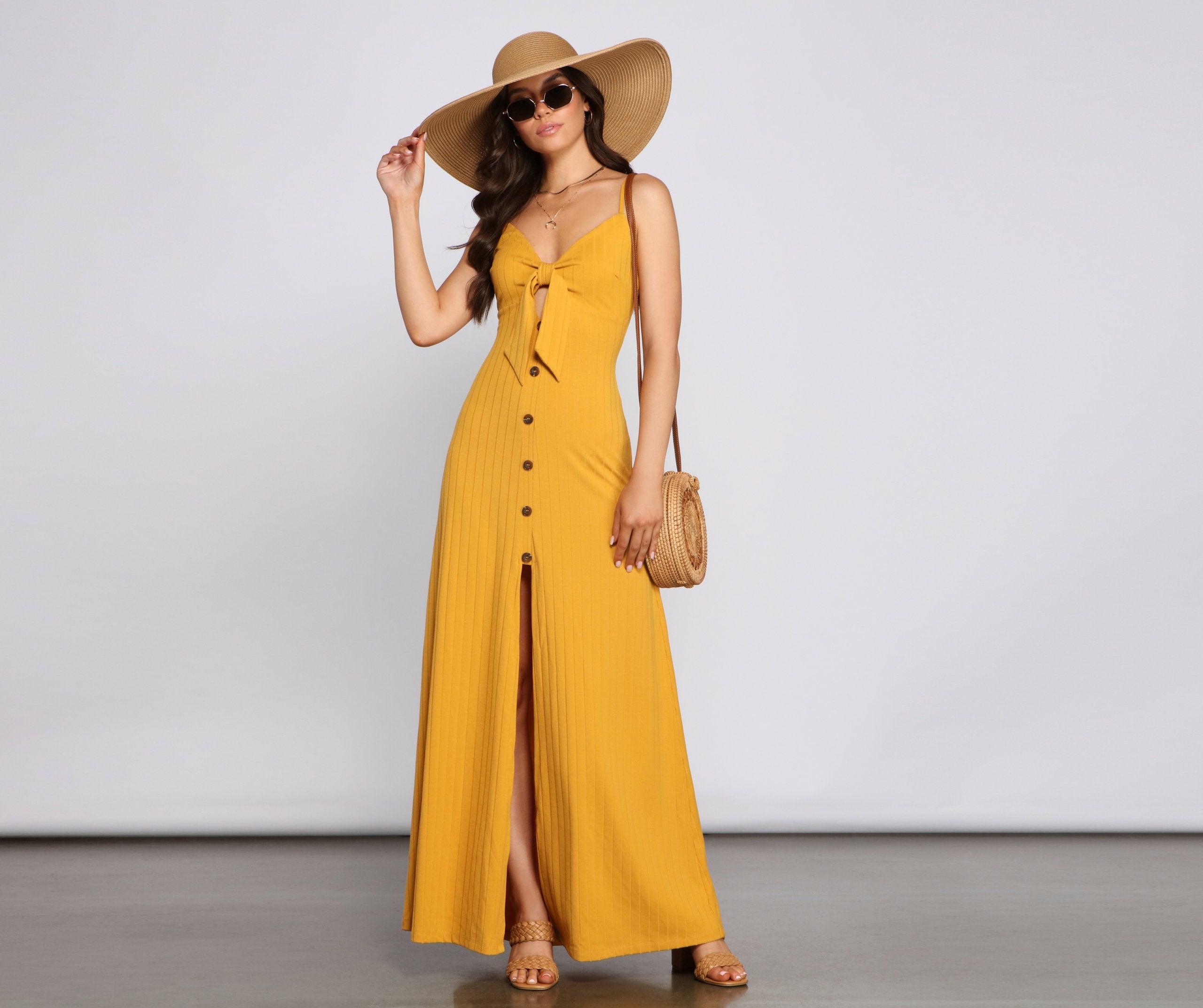 Casual Glam Ribbed Knit Maxi Dress - Fashionpara