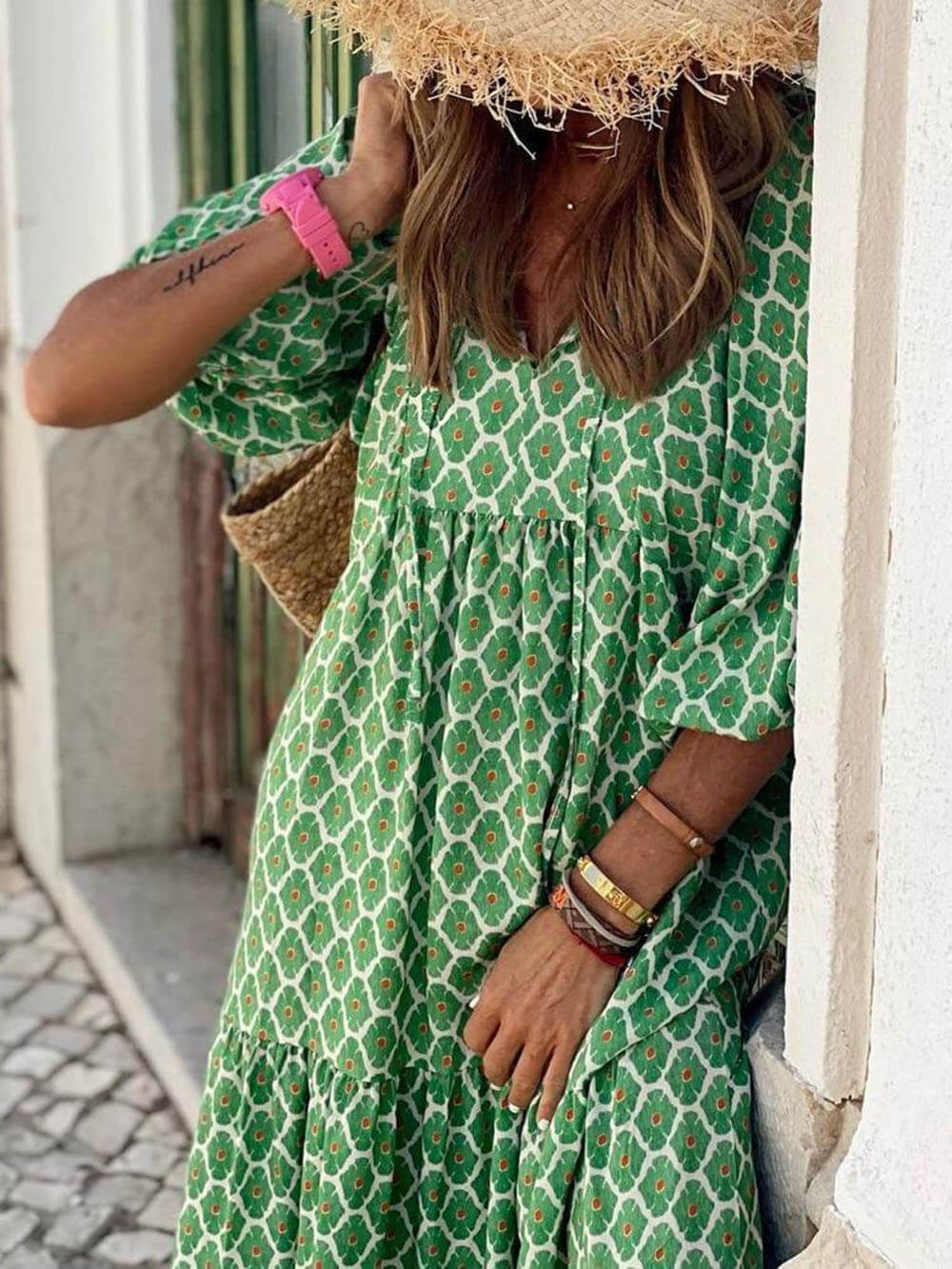 Bohemian Printed Maxi Dress - Fashionpara