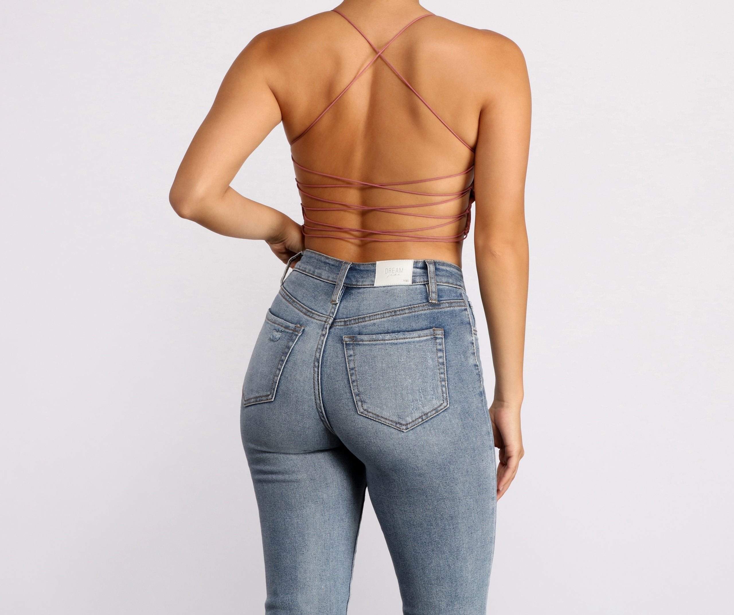 Sexy Strappy Back Crop Top - Fashionpara