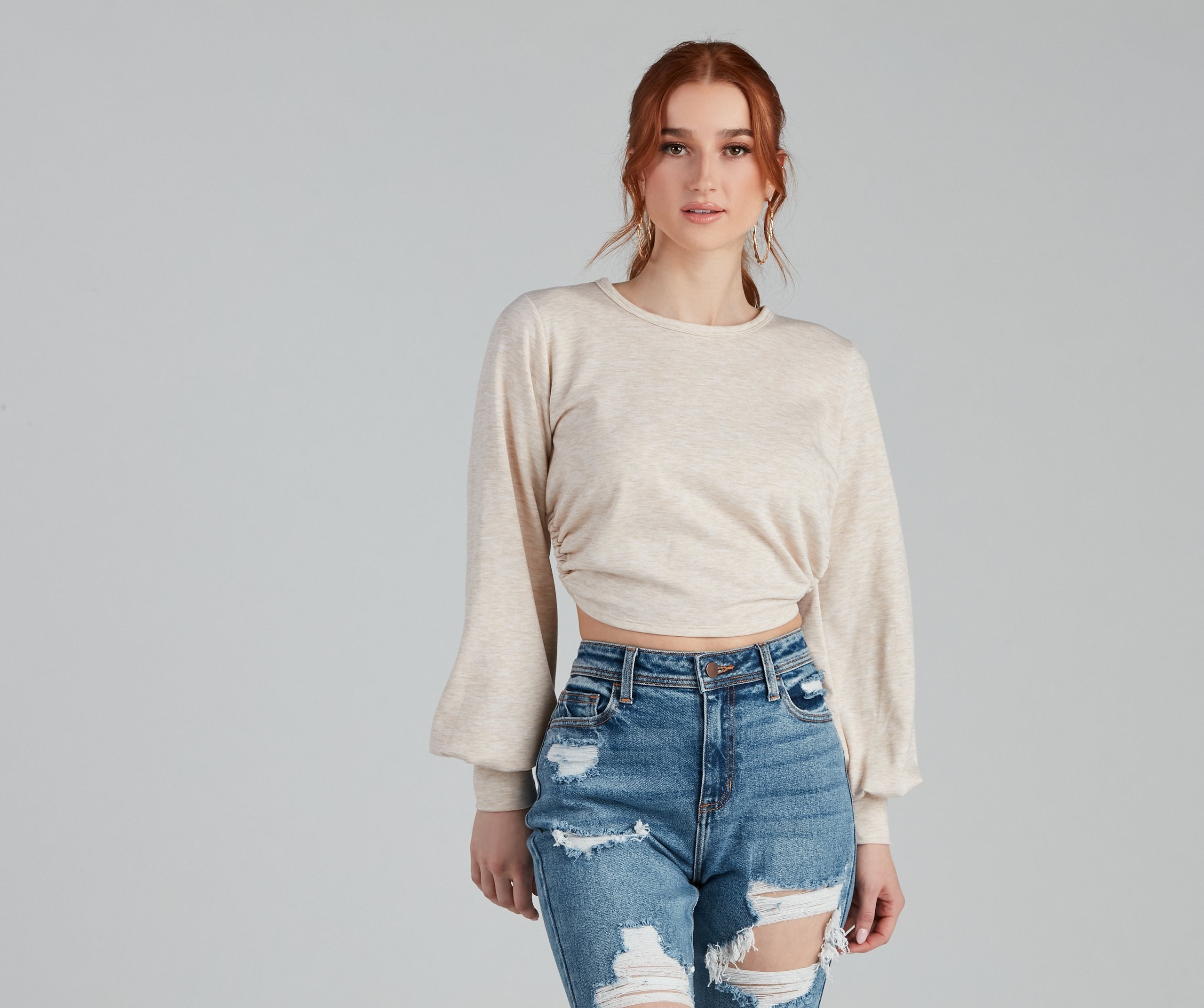 Casual-Chic Fleece Crop Top