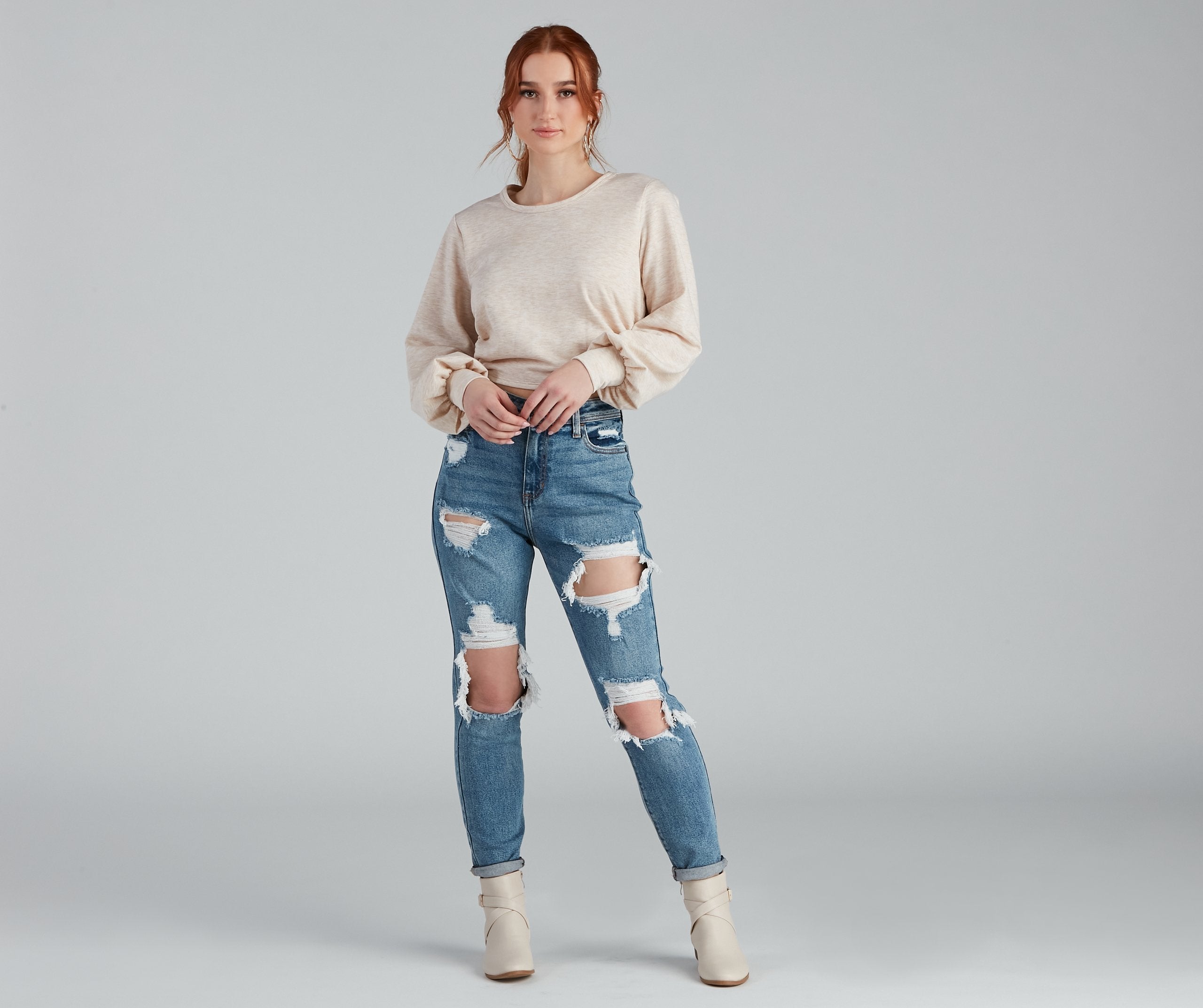 Casual-Chic Fleece Crop Top