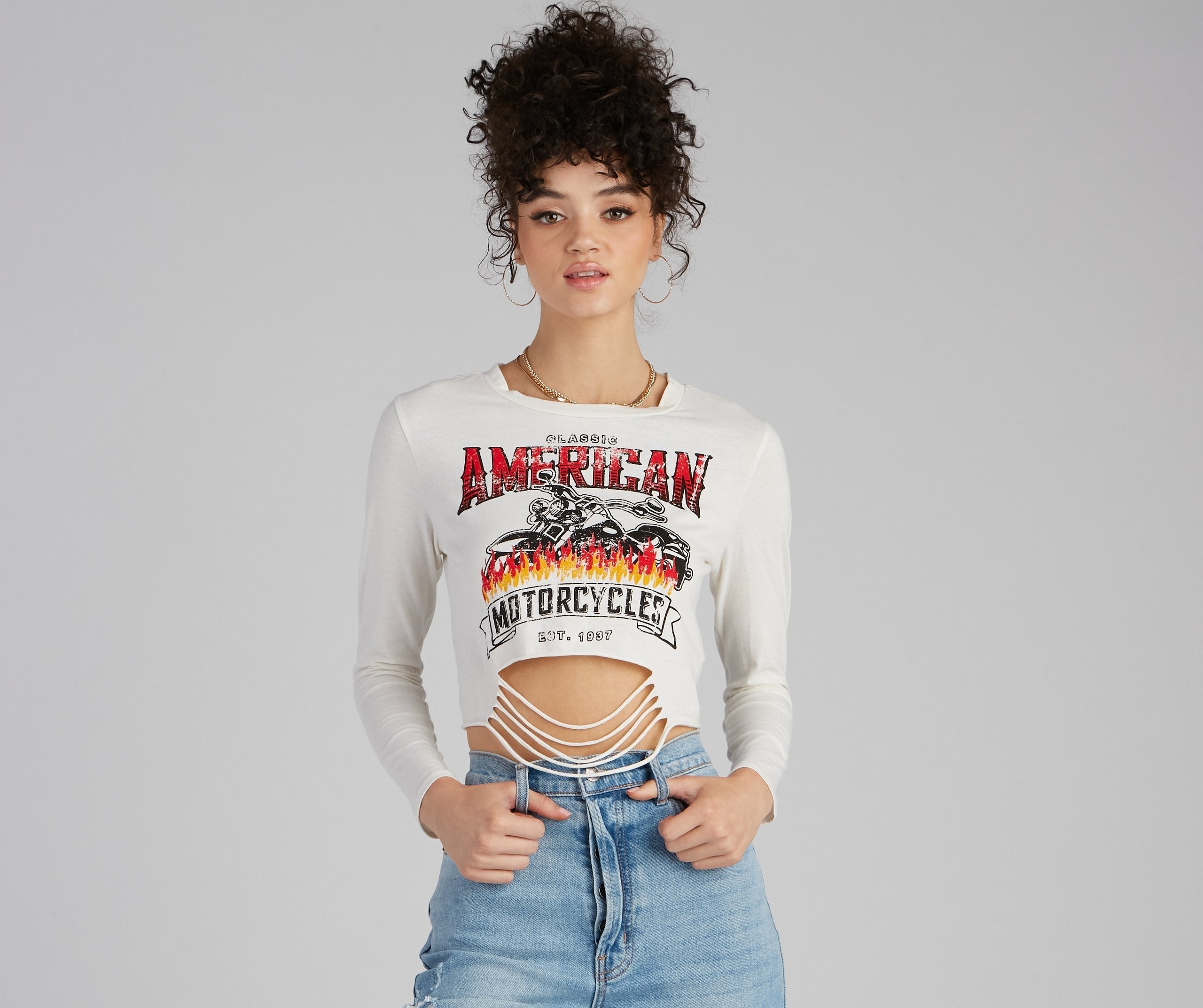 Classic American Slash Graphic Top