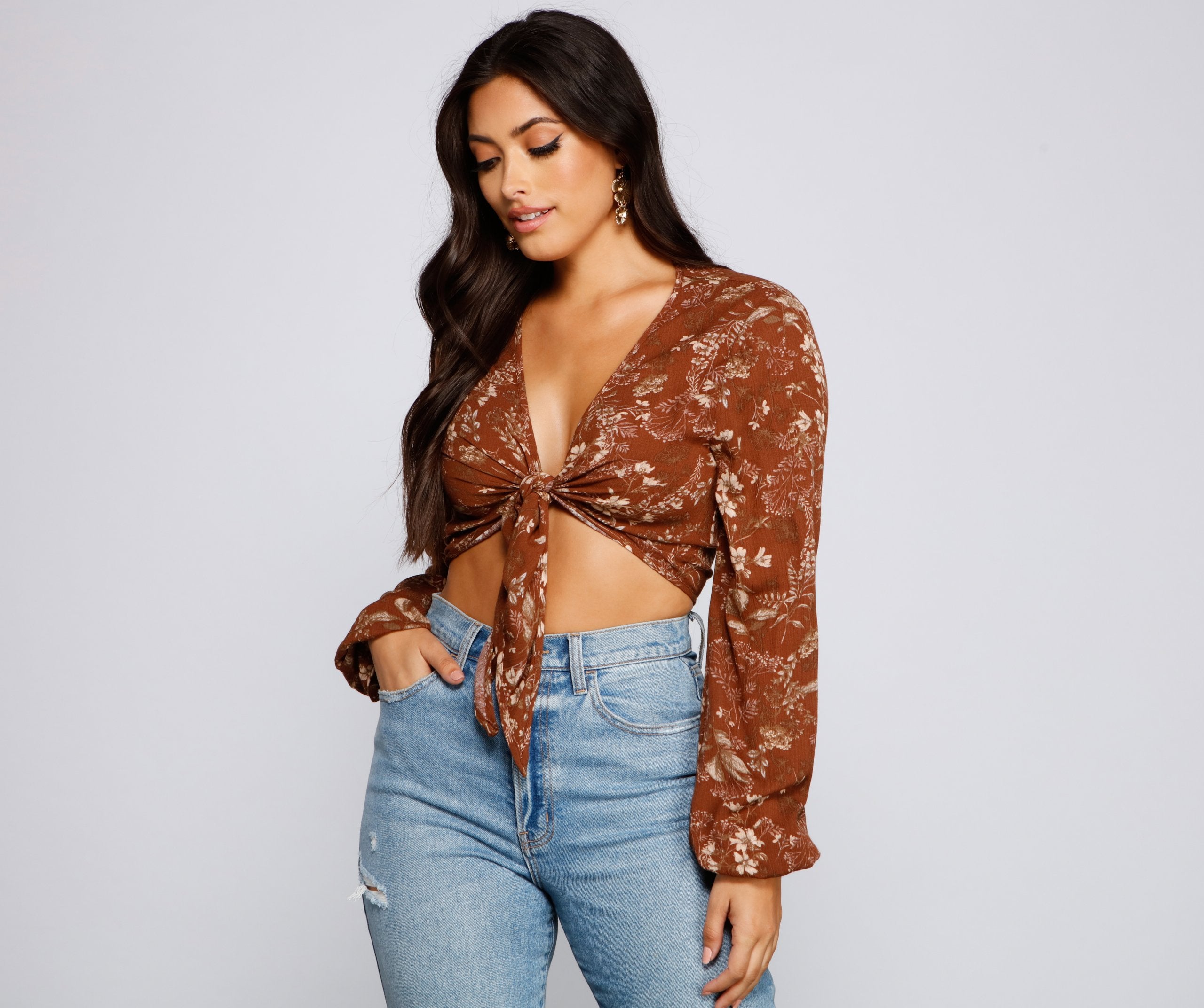 Caught In A Floral Gaze Crop Top