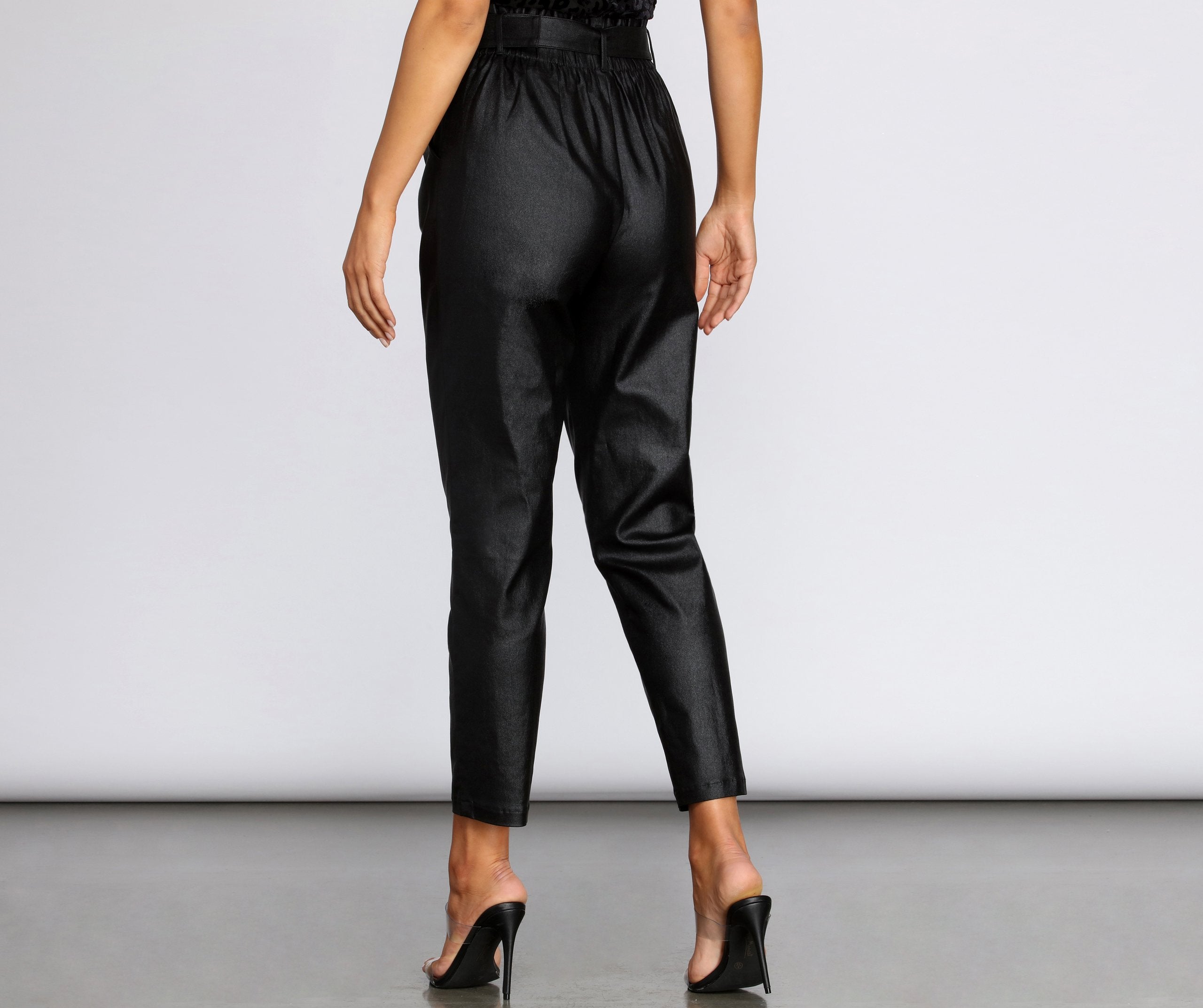 Candy Coated Belted Pants - Fashionpara