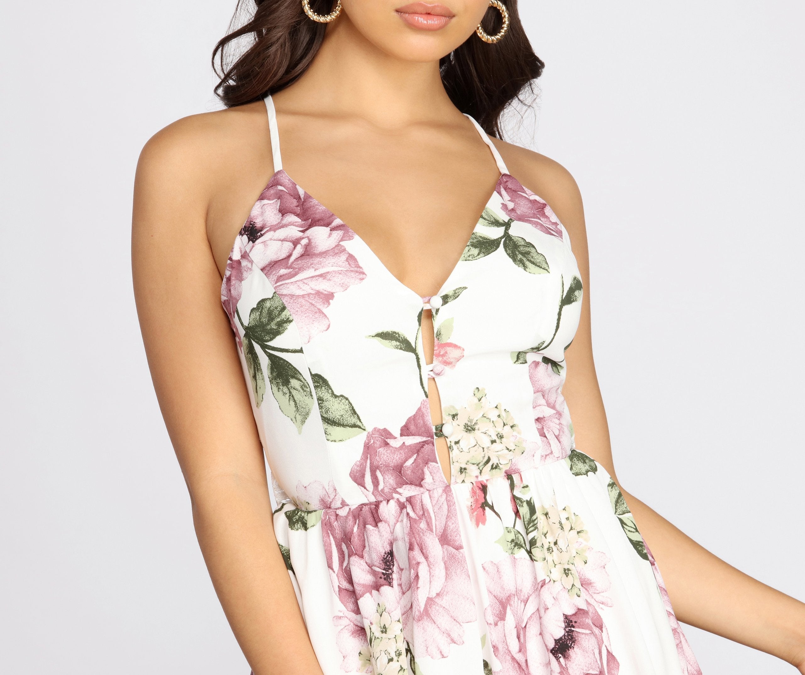 Catch This Floral Romper - Fashionpara