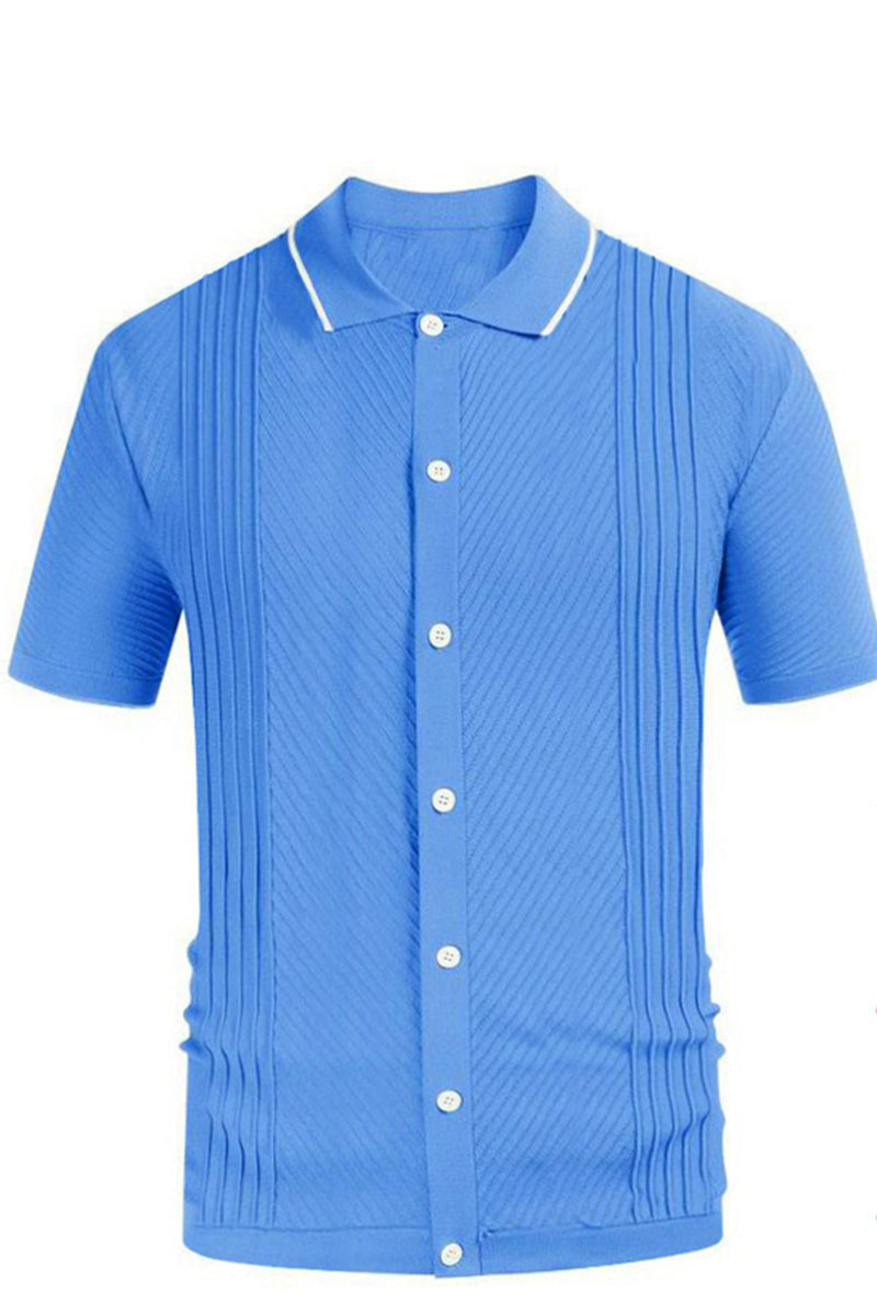 Men's Button Twill Short Sleeve Polo Shirt