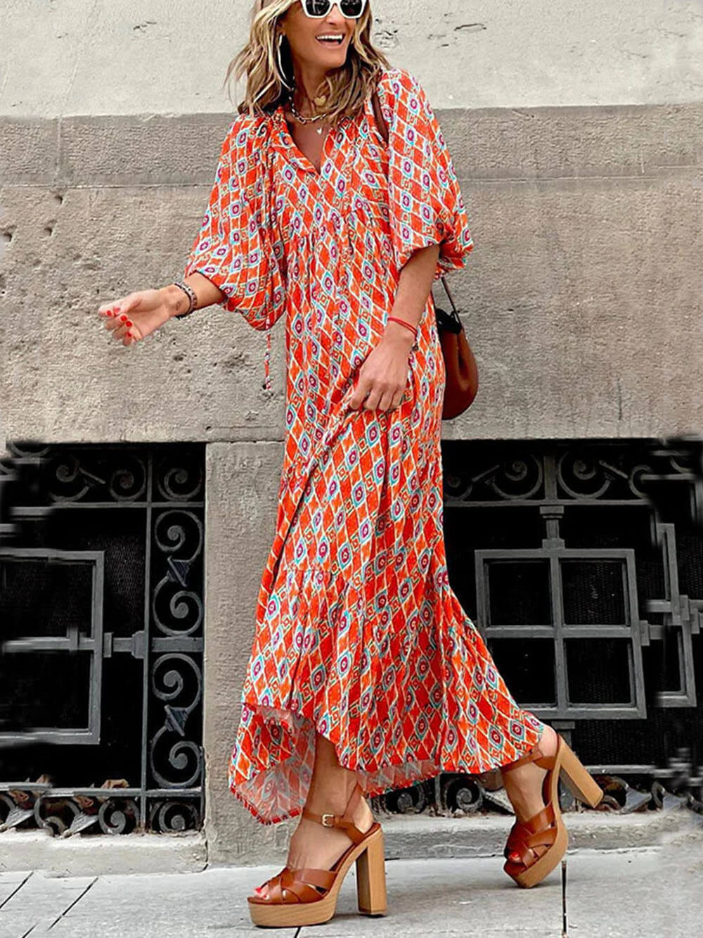 Bohemian Printed Maxi Dress - Fashionpara