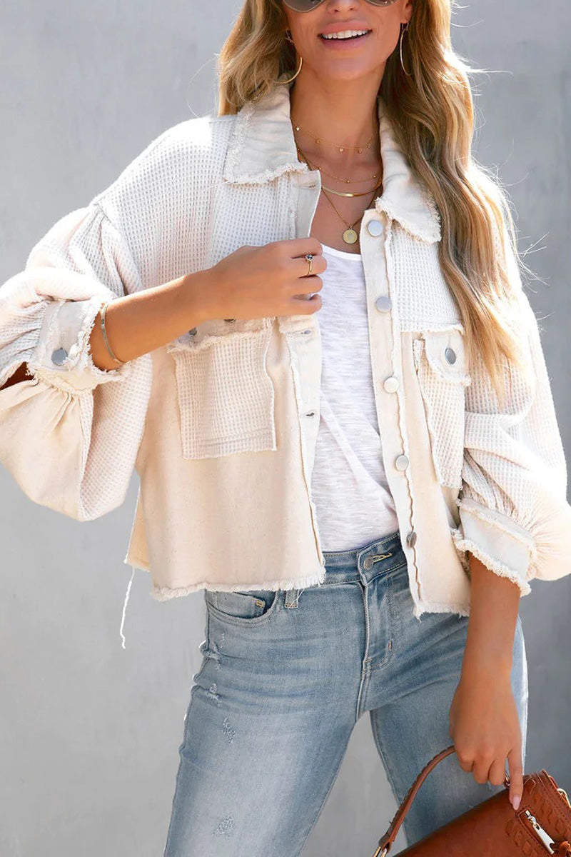 Patchwork Loose Short Jacket