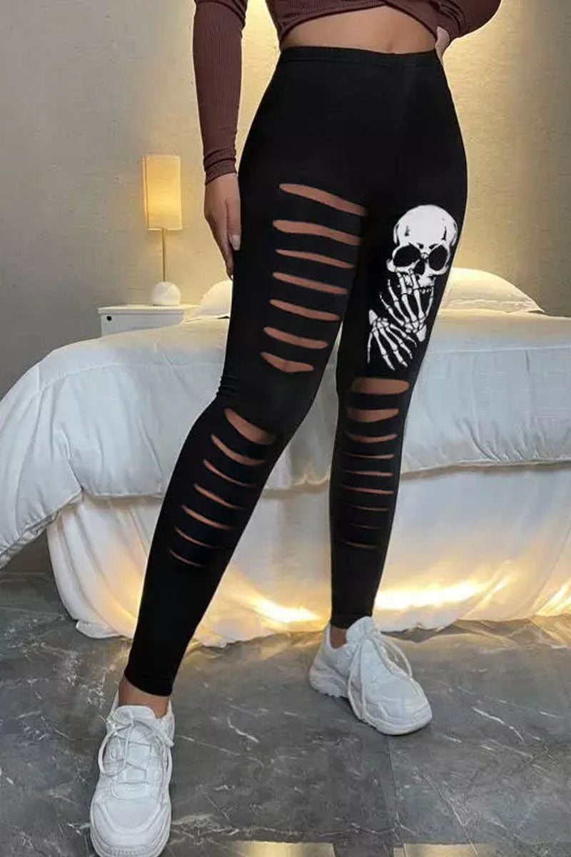 Halloween Skeleton Hand Cut Out Leggings