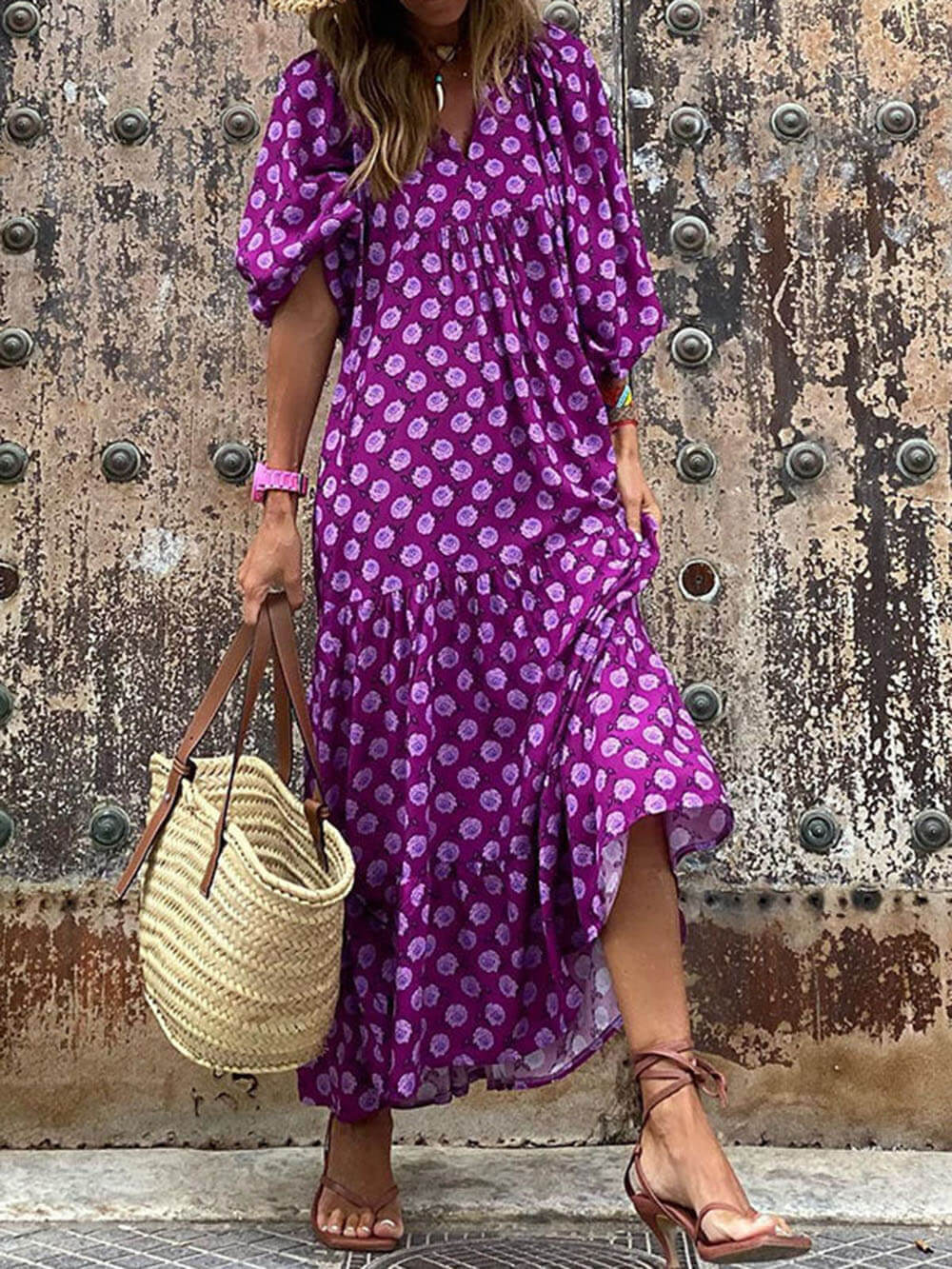 Bohemian Printed Maxi Dress - Fashionpara