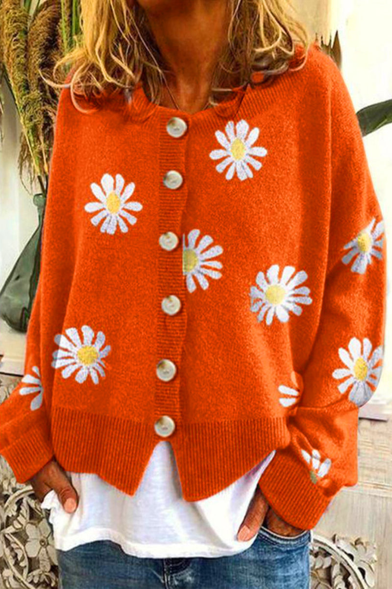 Lovely Daisy Embroidery Cardigan