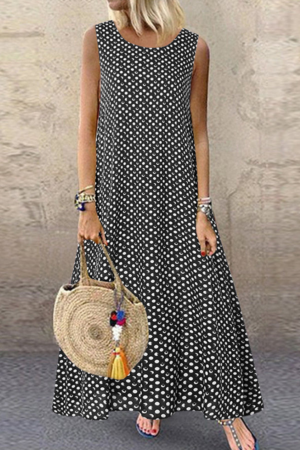 Polka Dot Tank Maxi Dress - Mislish