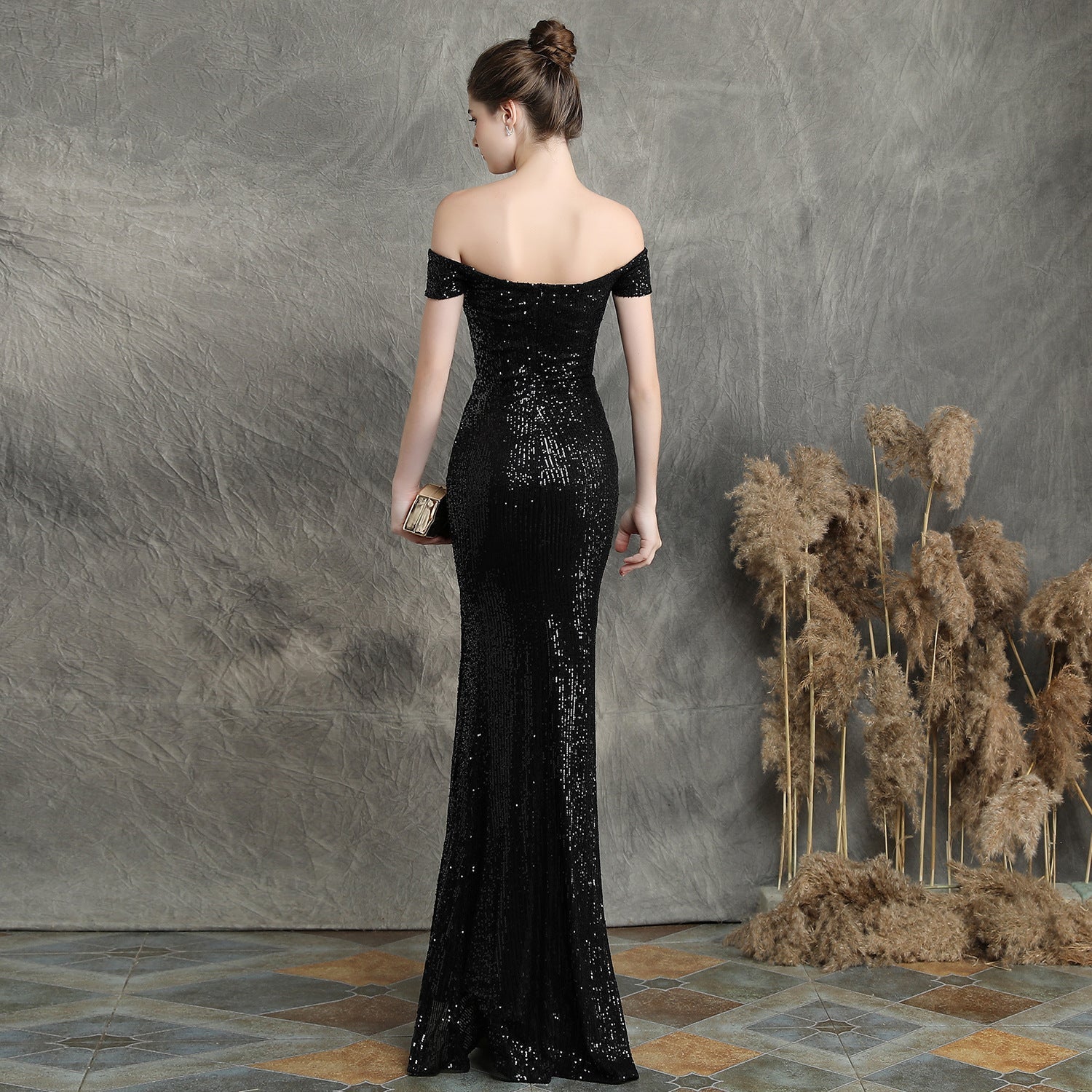 Marzia Formal Sequined Slit Dress