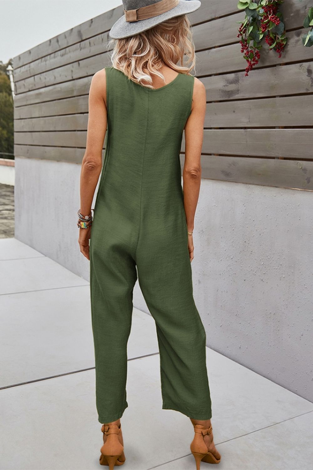 Pocket Solid Color Jumpsuit