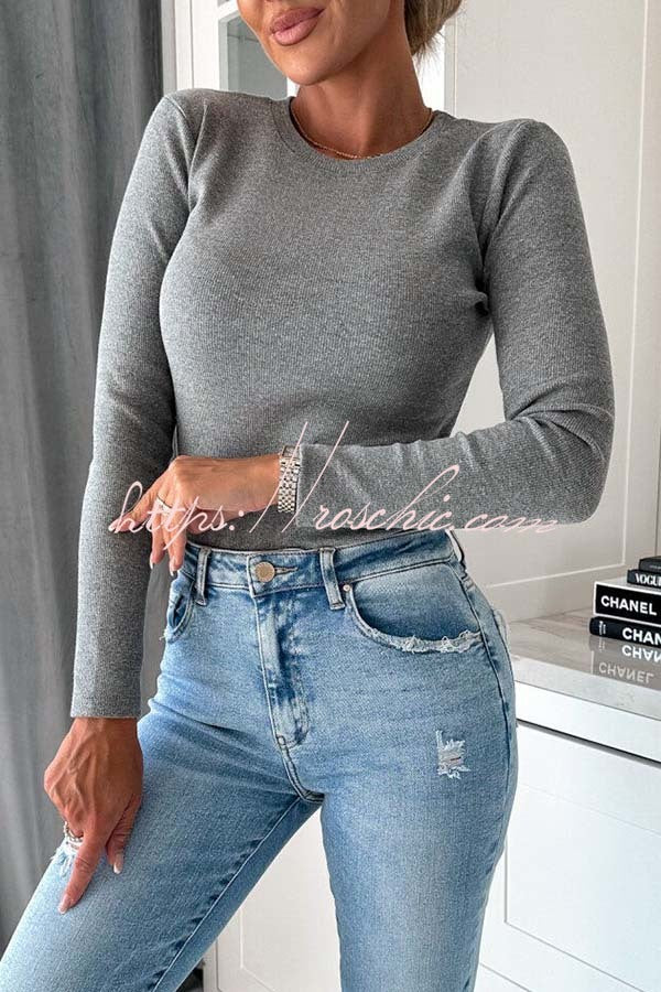 Koida Knitted Crew Neck Long Sleeve Top