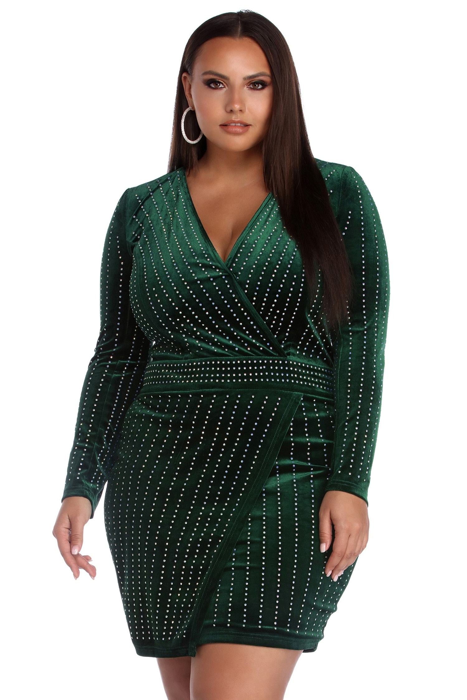 Plus Cassie Velvet Wrap Dress - Lady Occasions