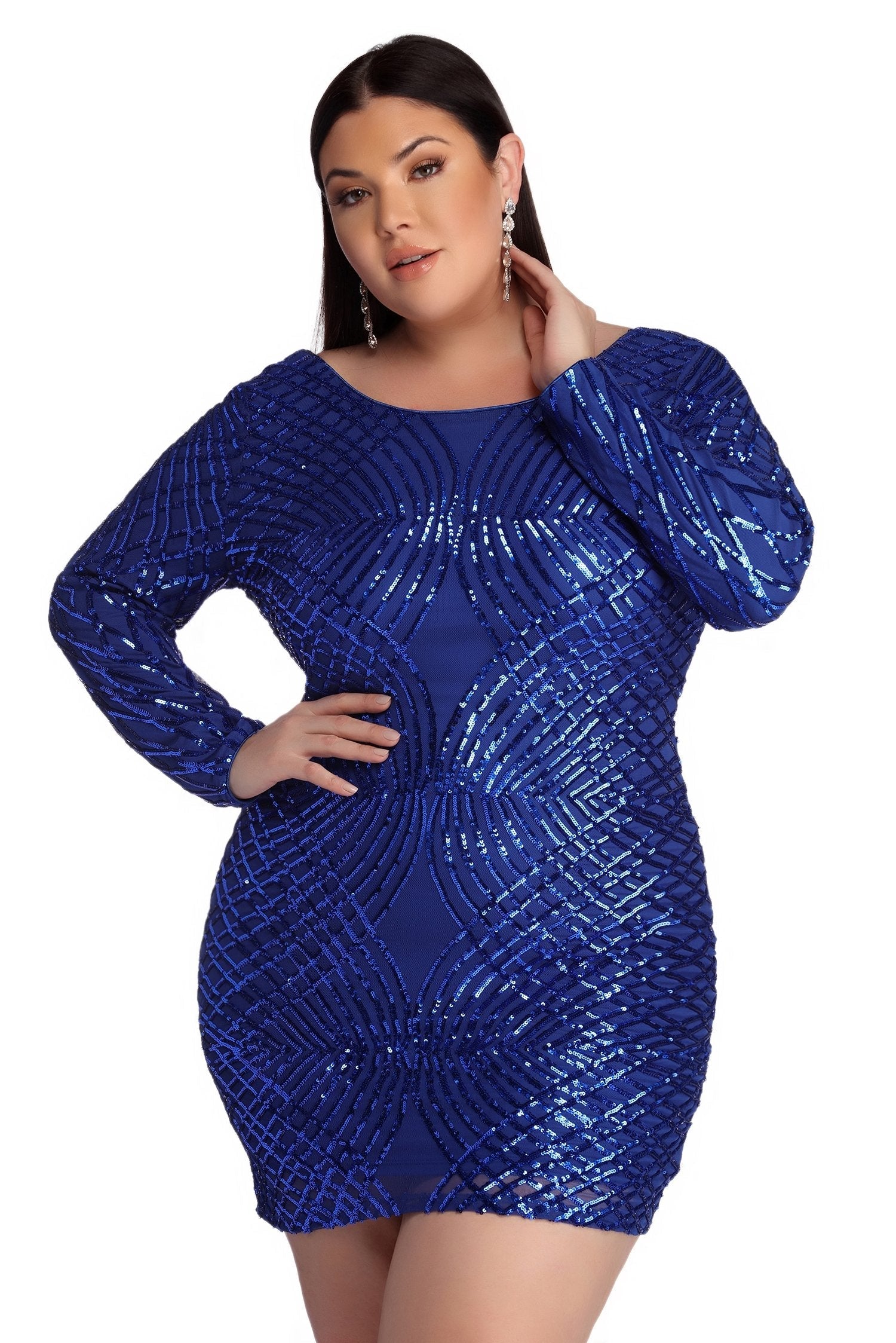 Plus Elysse Steal The Show Sequin Dress - Fashionpara