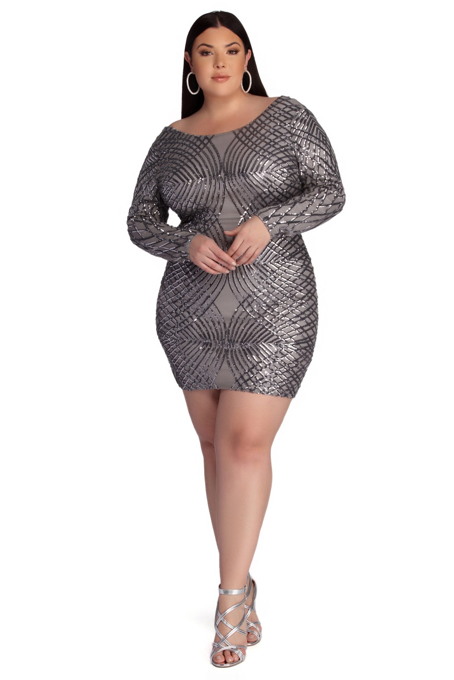 Plus Elysse Steal The Show Sequin Dress - Fashionpara