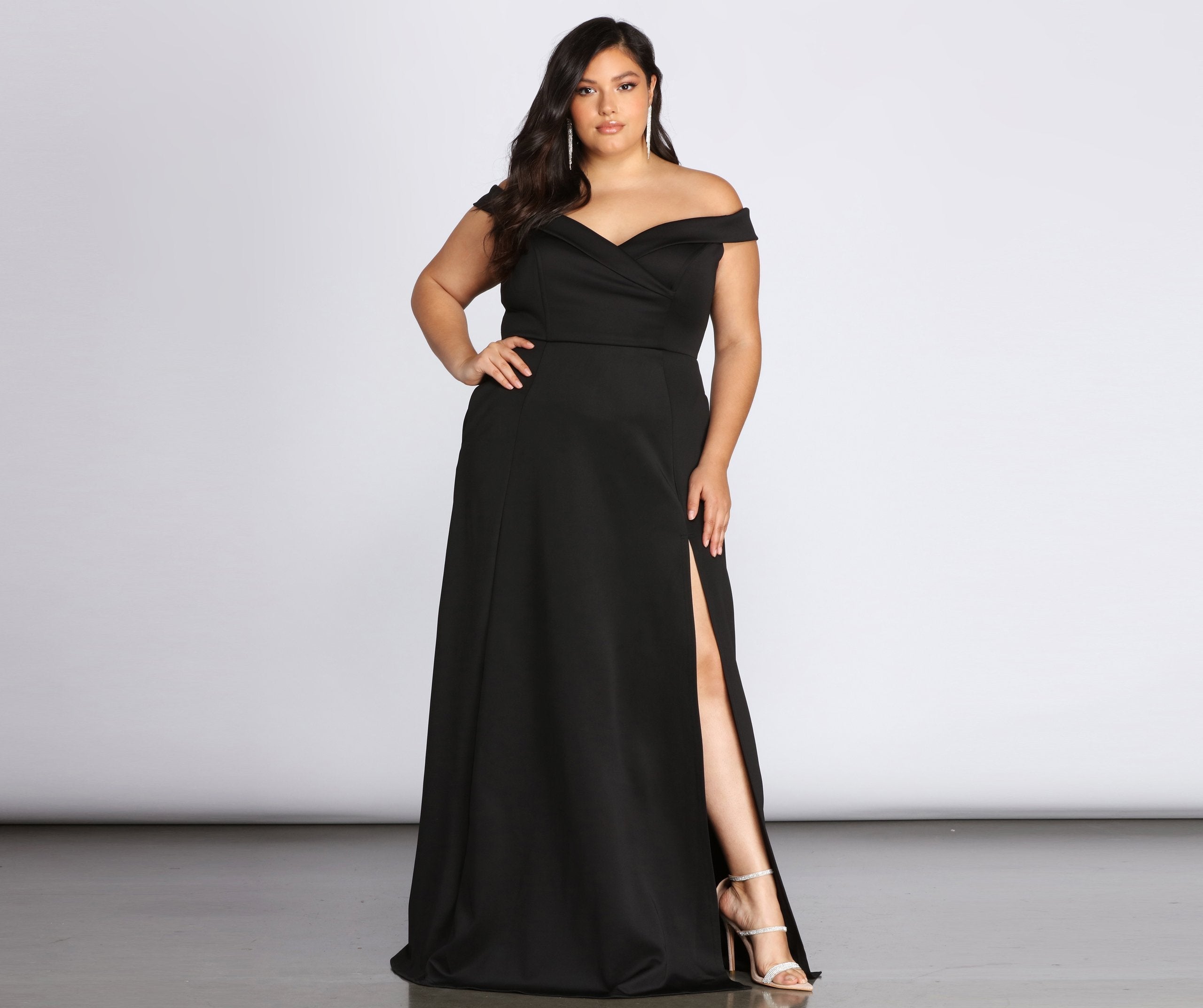 Plus Lucy Formal High Slit Dress - Fashionpara