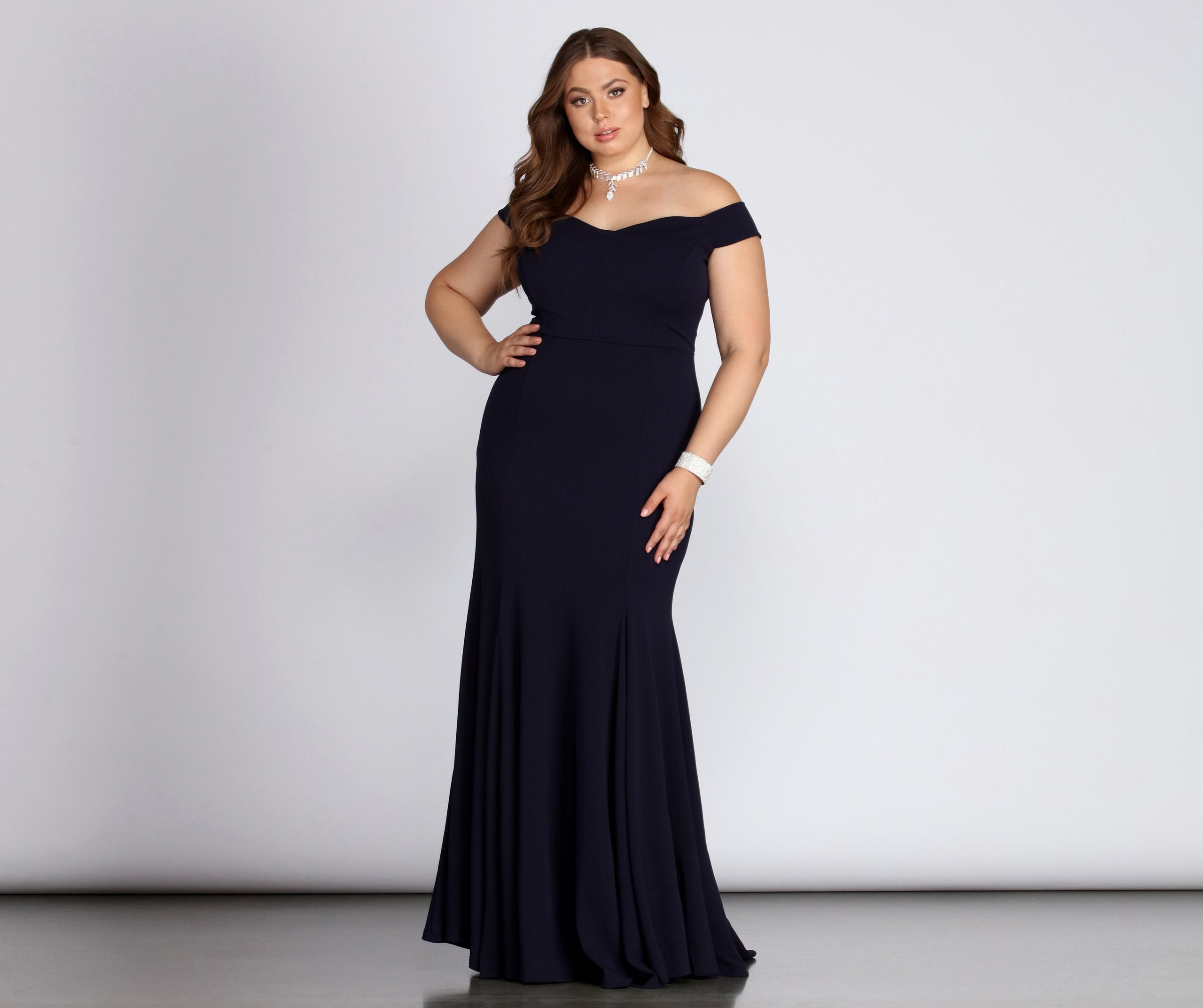 Plus Briar Formal Off The Shoulder Dress - Fashionpara