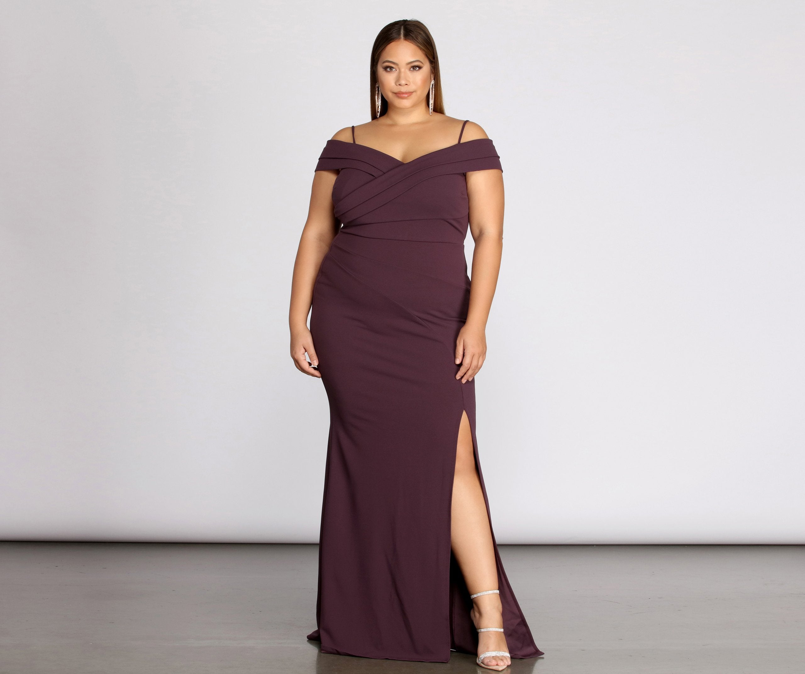 Plus Aurora Formal High Slit Mermaid Dress - Fashionpara