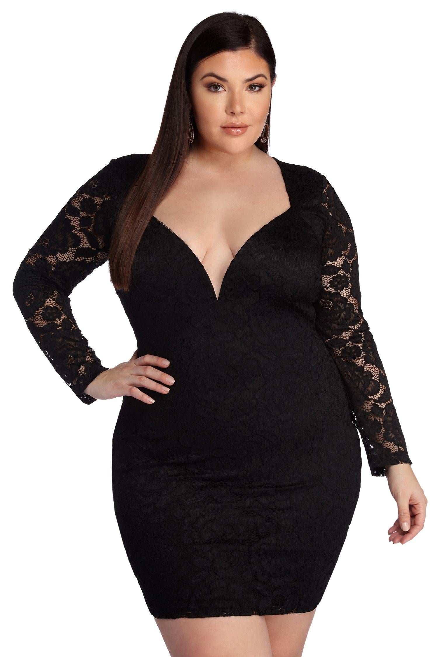 Plus Laced With Curves Dress - Fashionpara