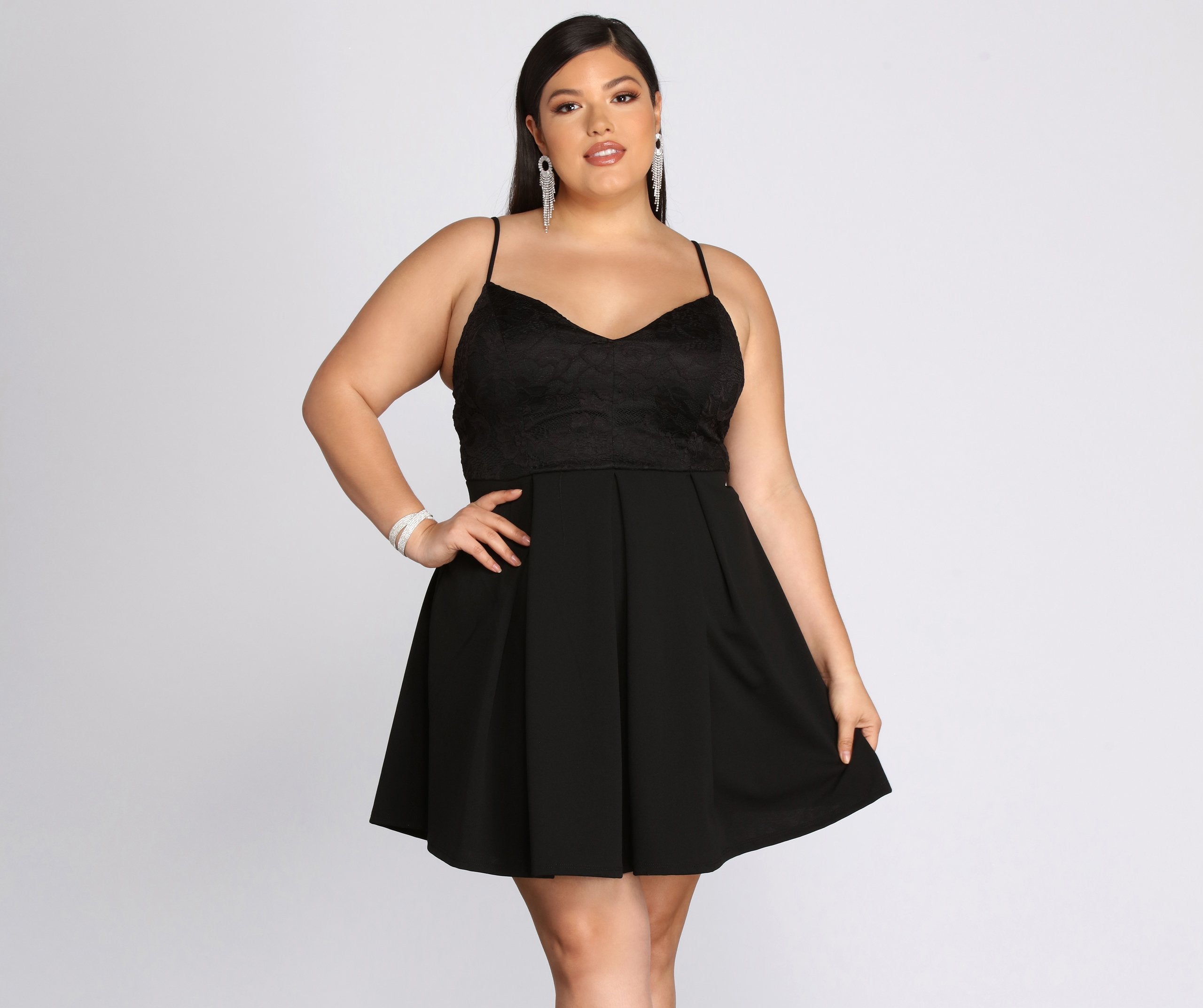 Plus Lace Appeal Skater Dress - Lady Occasions