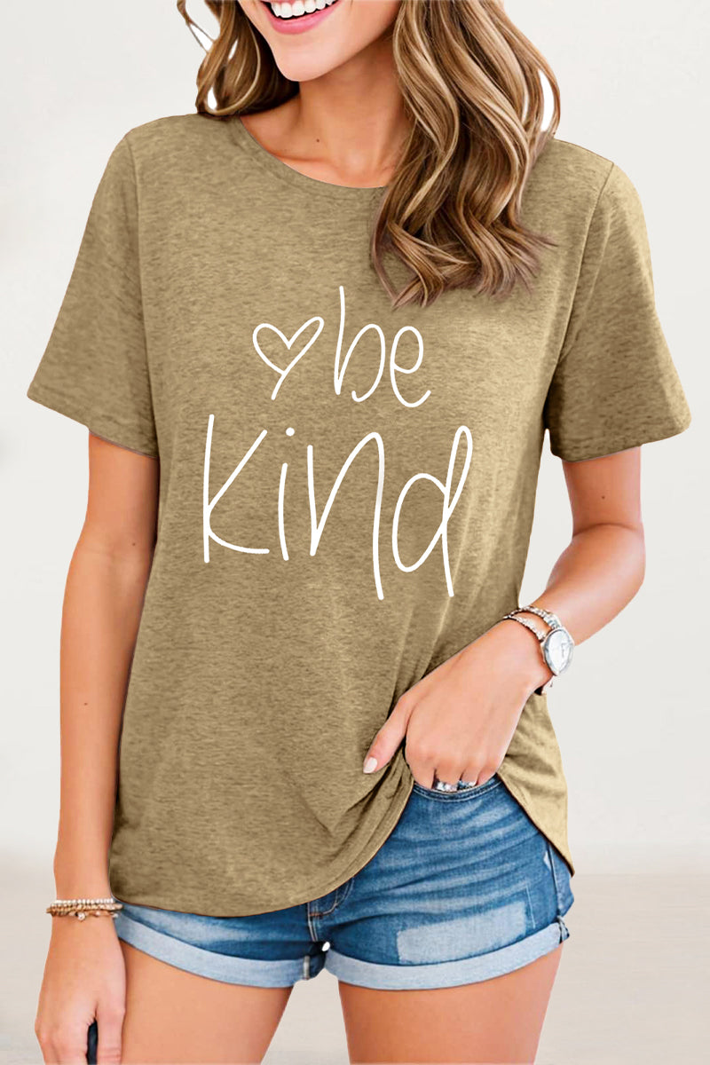 Casual Letter Print O Neck T-Shirts