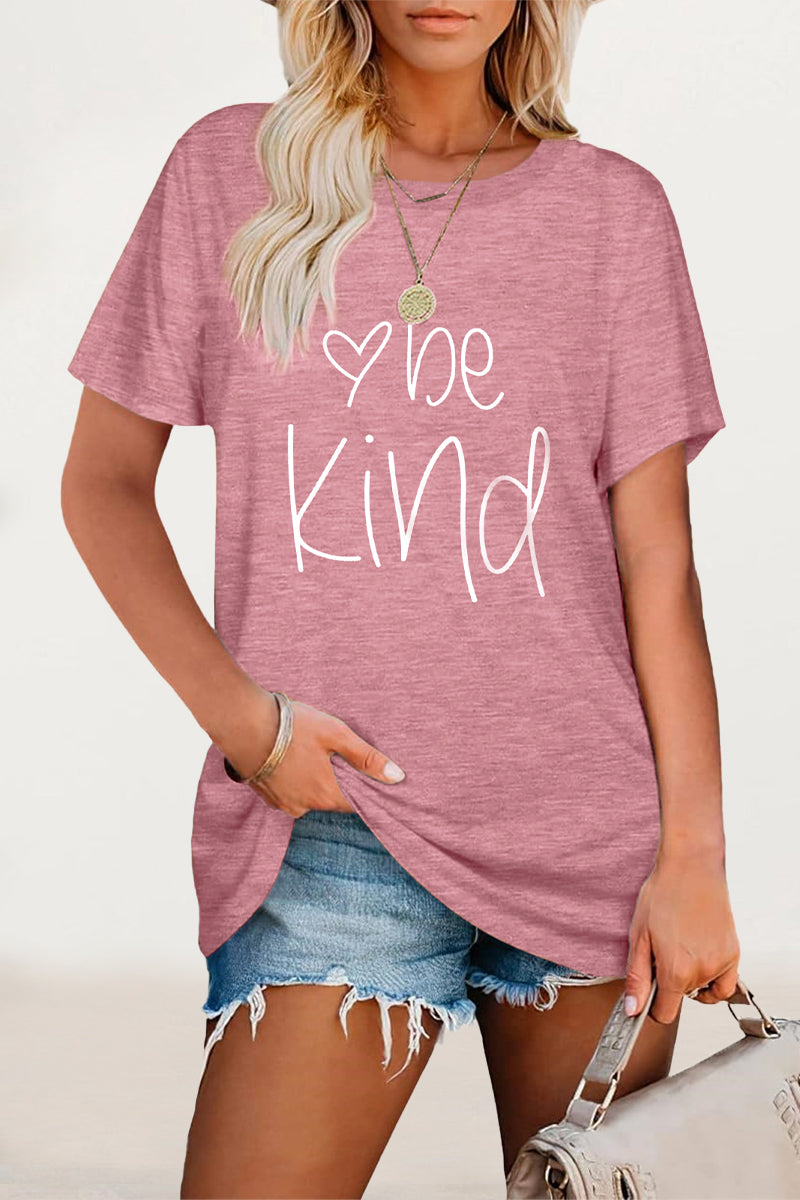 Casual Letter Print O Neck T-Shirts