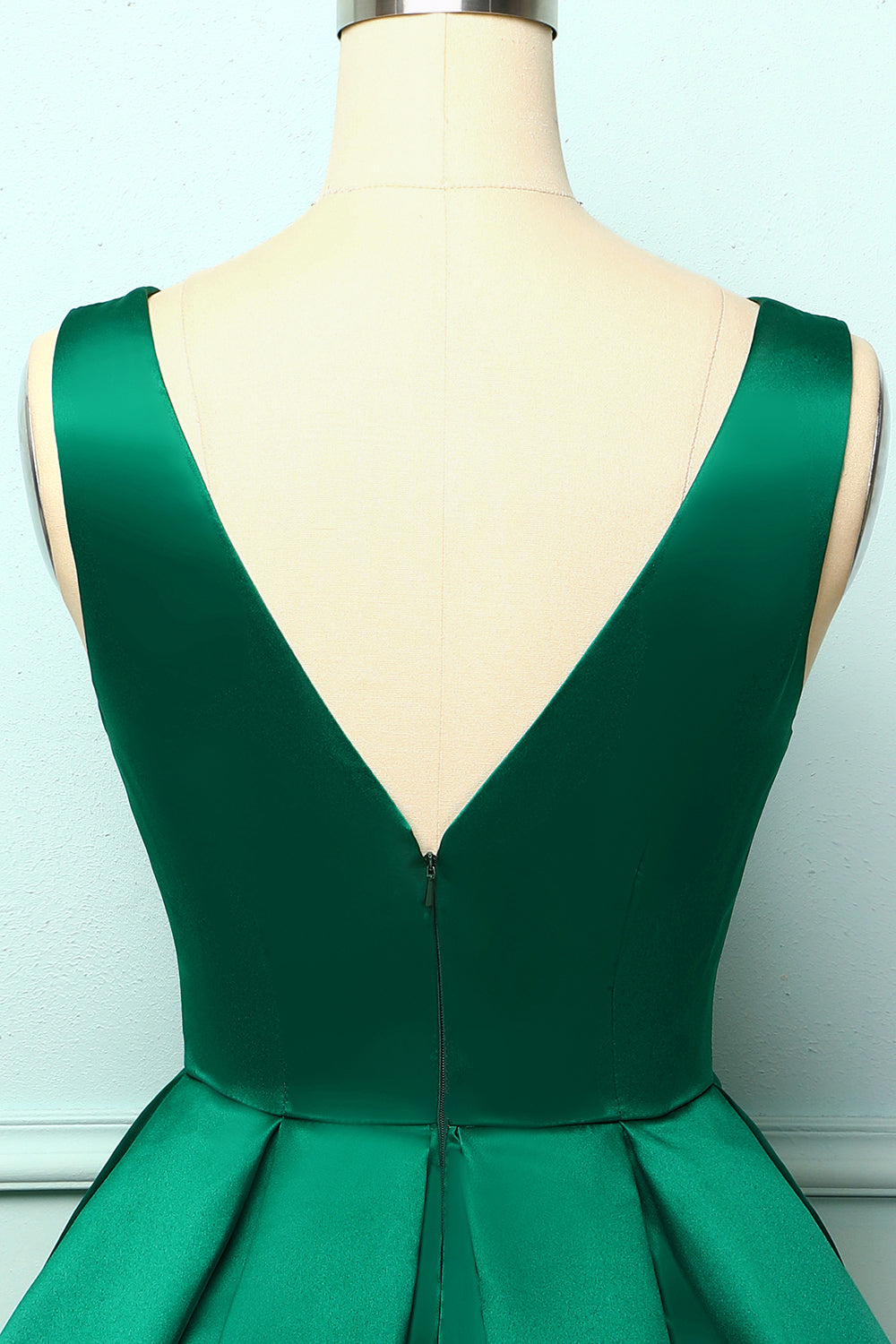 Satin Green Ball Homecoming Dress