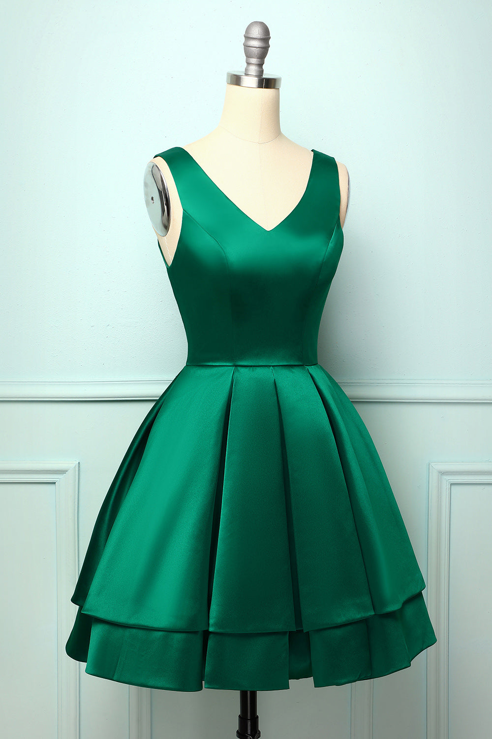 Satin Green Ball Homecoming Dress