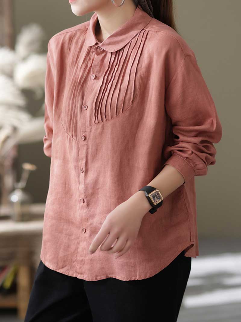 Give Me Reason Pleated Linen Shirt Top