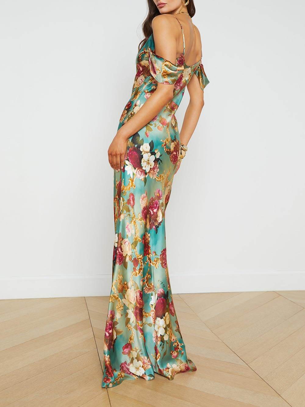 Radiant Off-The-Shoulder Printed Maxi Dress - Fashionpara