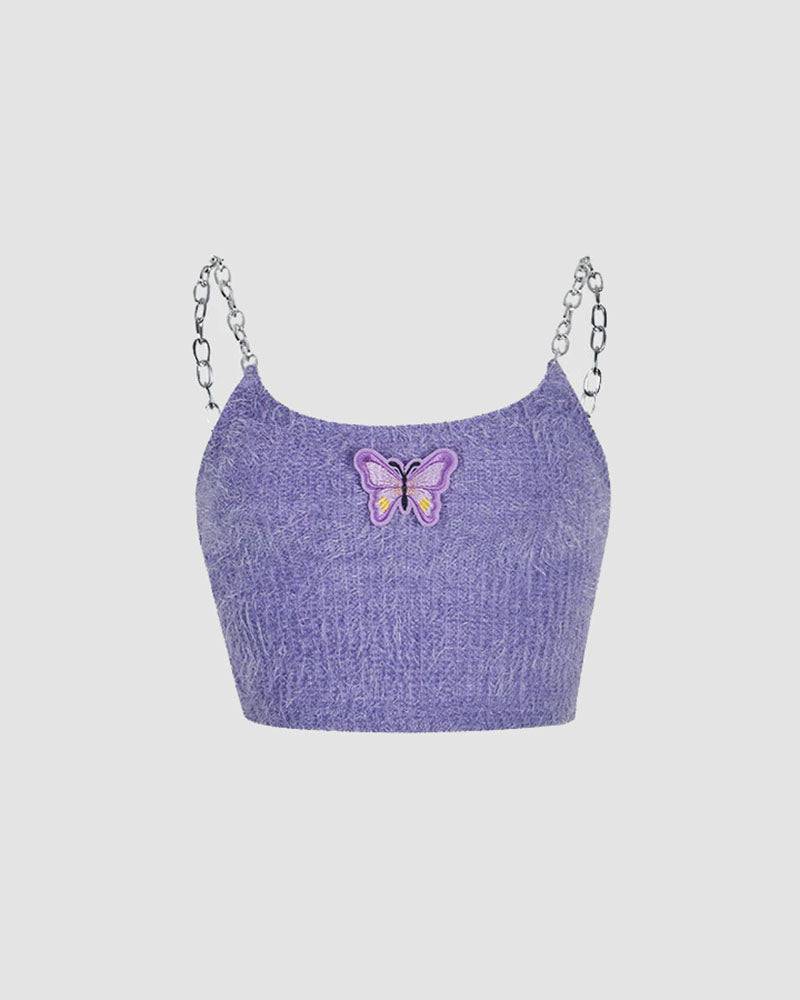 Empress Butterfly Chainstrap Cami Top - Fashionpara